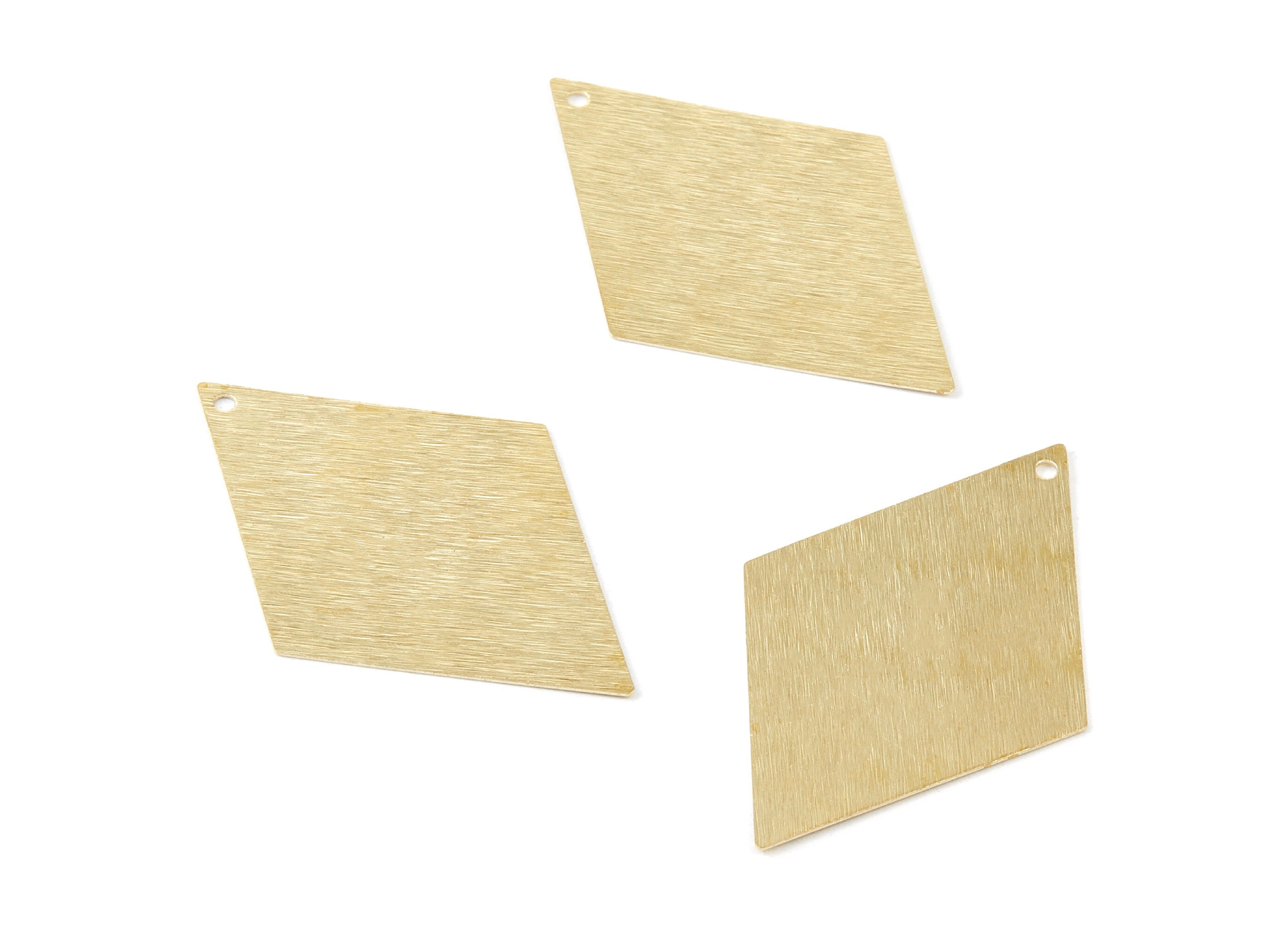 Brass Textured Rhombus Charms - Textured Rhombus Raw Brass Pendant - Earring Findings - Jewelry Supplies - 43.63x28.8x0.42mm - PP1773 - DOMEDBAZAAR