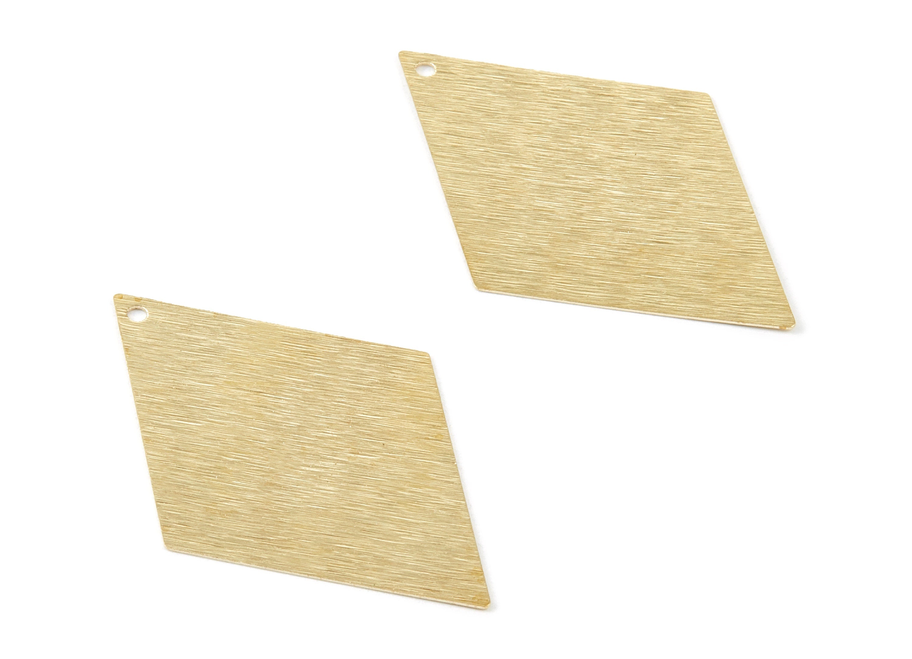 Brass Textured Rhombus Charms - Textured Rhombus Raw Brass Pendant - Earring Findings - Jewelry Supplies - 43.63x28.8x0.42mm - PP1773 - DOMEDBAZAAR
