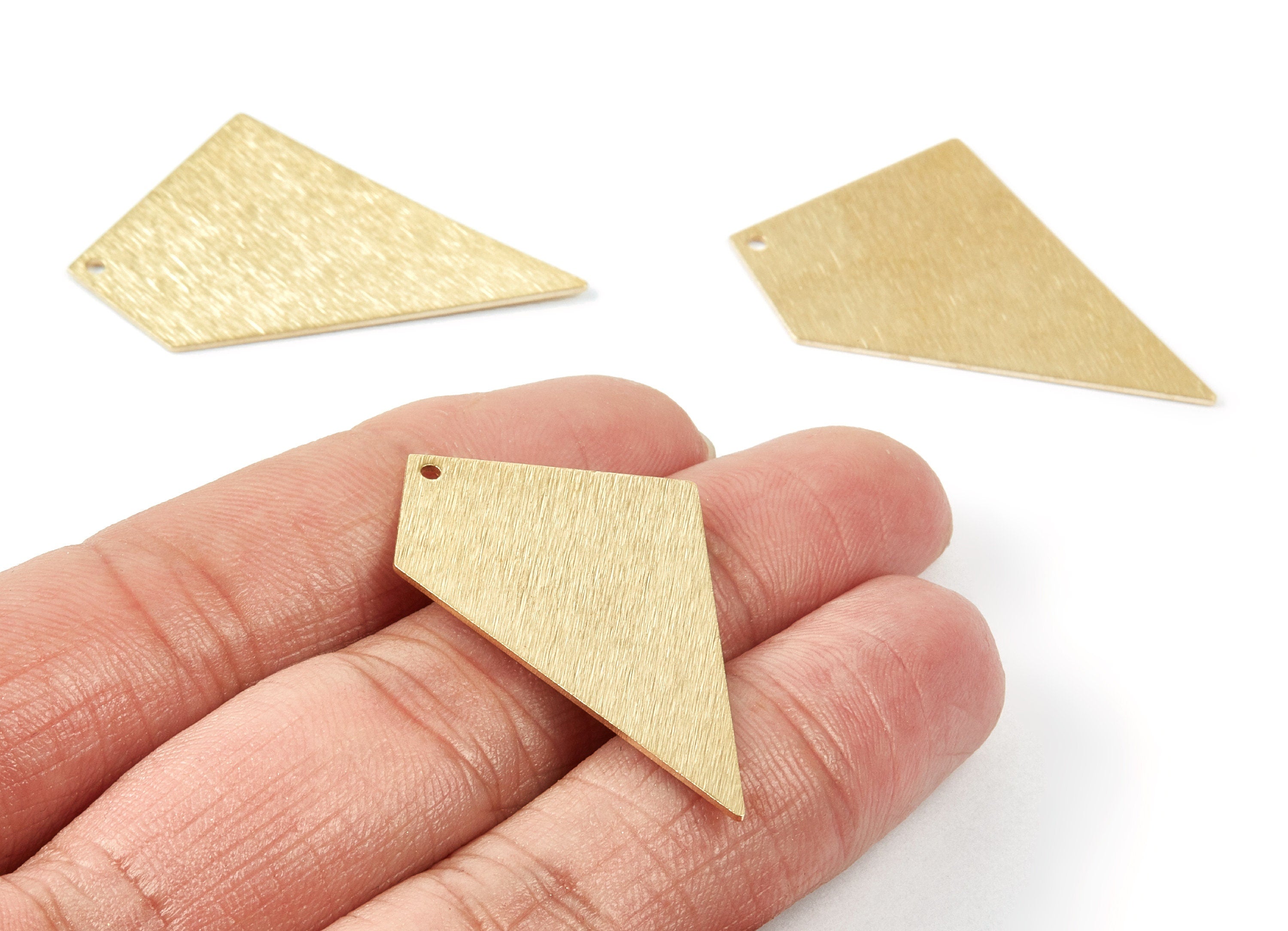 Brass Textured Irregular Charms - Textured Irregular Shape Raw Brass Pendant - Jewelry Supplies - 41.5x23.5x0.8mm - PP1770 - DOMEDBAZAAR