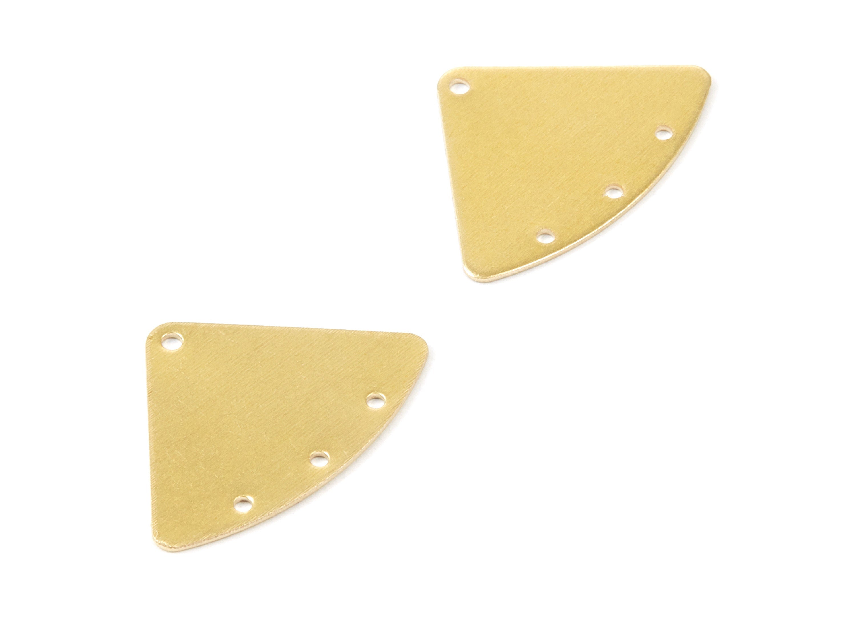 Personalized stamping blank - Brass Triangle Charms - Triangle Raw Brass Connectors With 4 Holes - Jewelry Supplies - 26x18x0.55mm - PP1762 - DOMEDBAZAAR