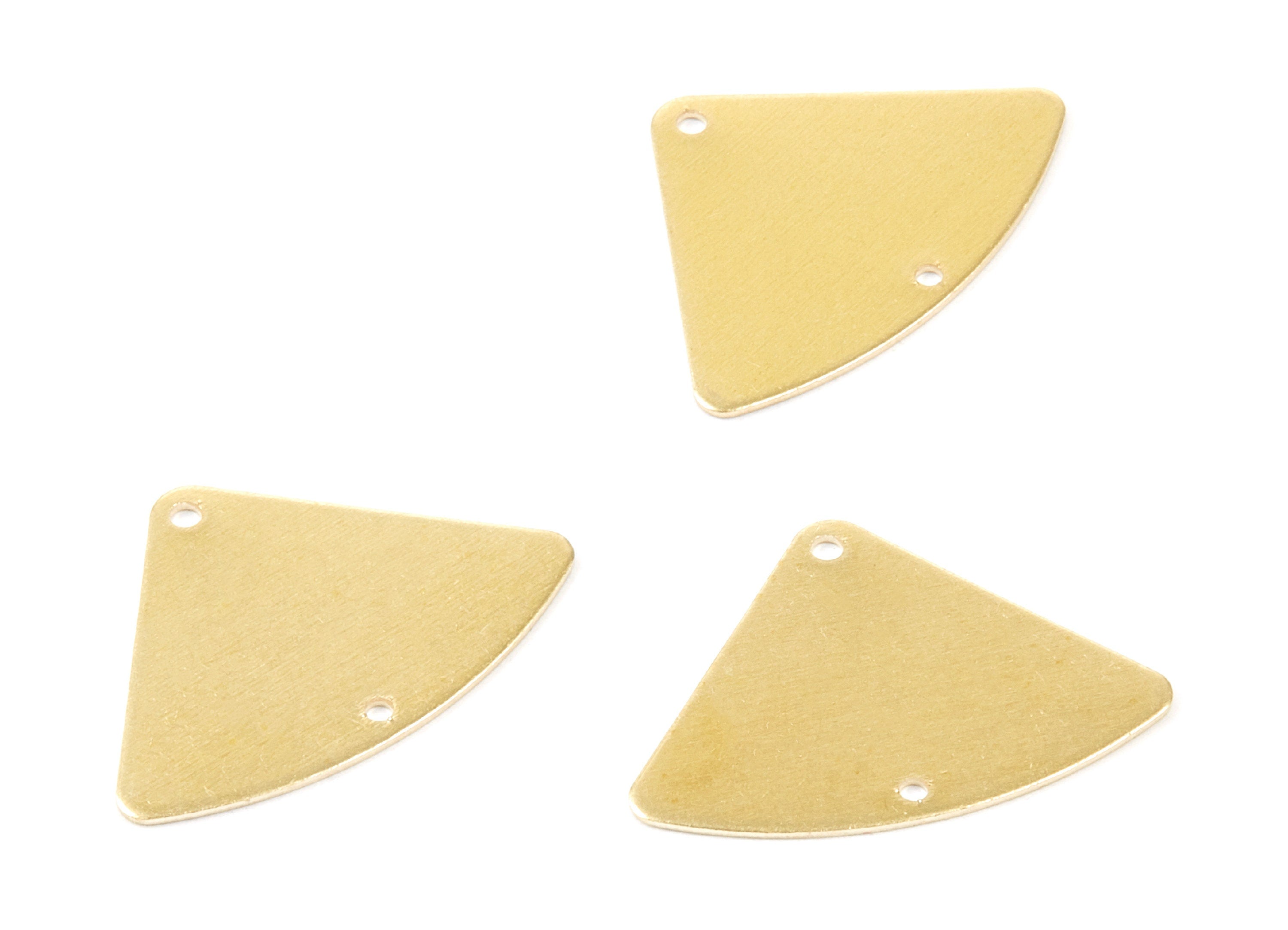 Personalized stamping blank - Brass Triangle Charms - Triangle Raw Brass Connectors With 2 Holes - 26x18.5x0.55mm - PP1763 - DOMEDBAZAAR