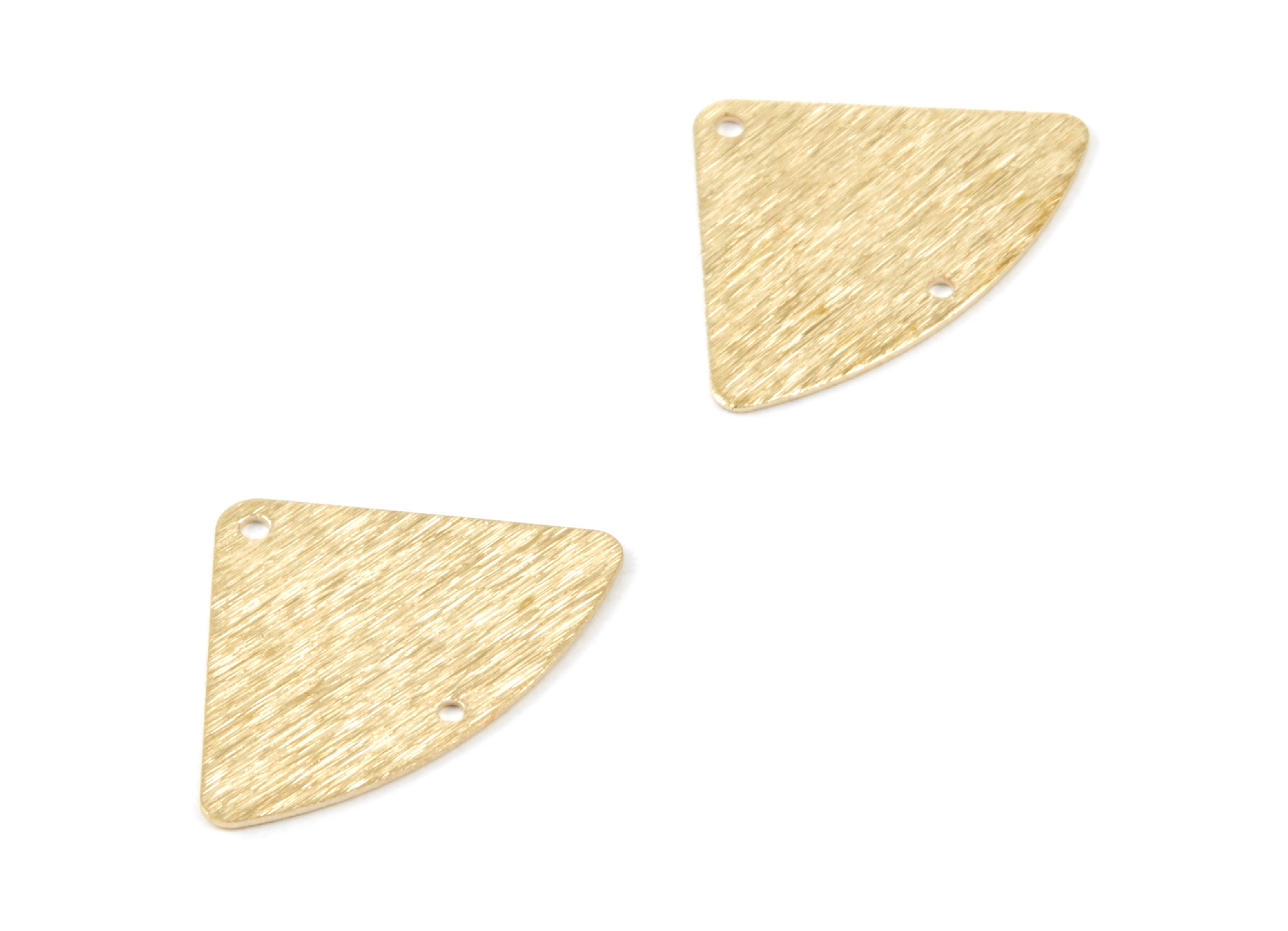 Brass Textured Triangle Charms - Textured Triangle Raw Brass Connectors With 2 Holes - Jewelry Supplies - 26x18.5x0.55mm - PP1765 - DOMEDBAZAAR