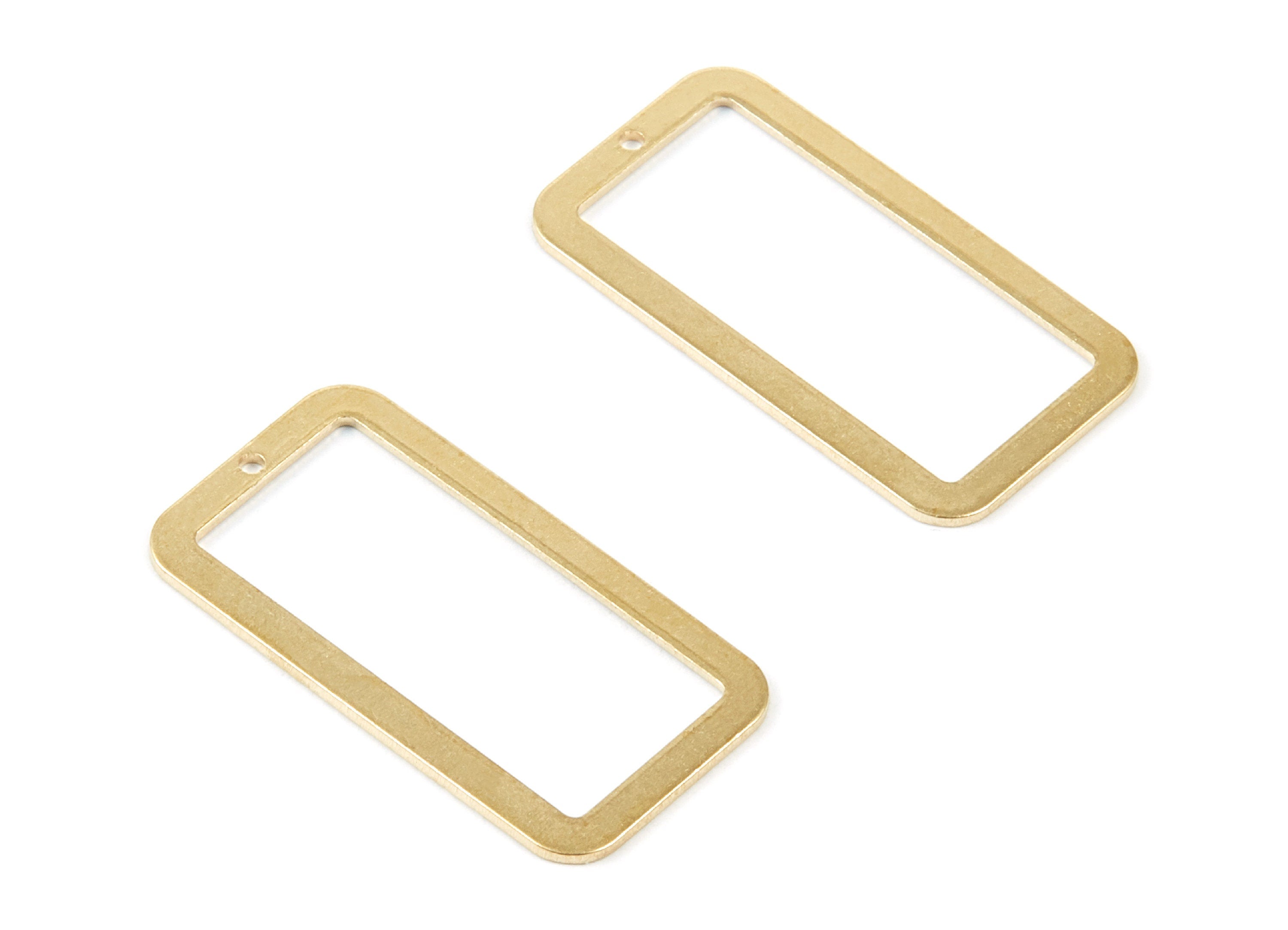 Brass Rectangle Charms - Rectangle Raw Brass Pendant - Brass Earring Findings - Jewelry Supplies - 31.1x16.27x0.8mm - PP1898 - DOMEDBAZAAR
