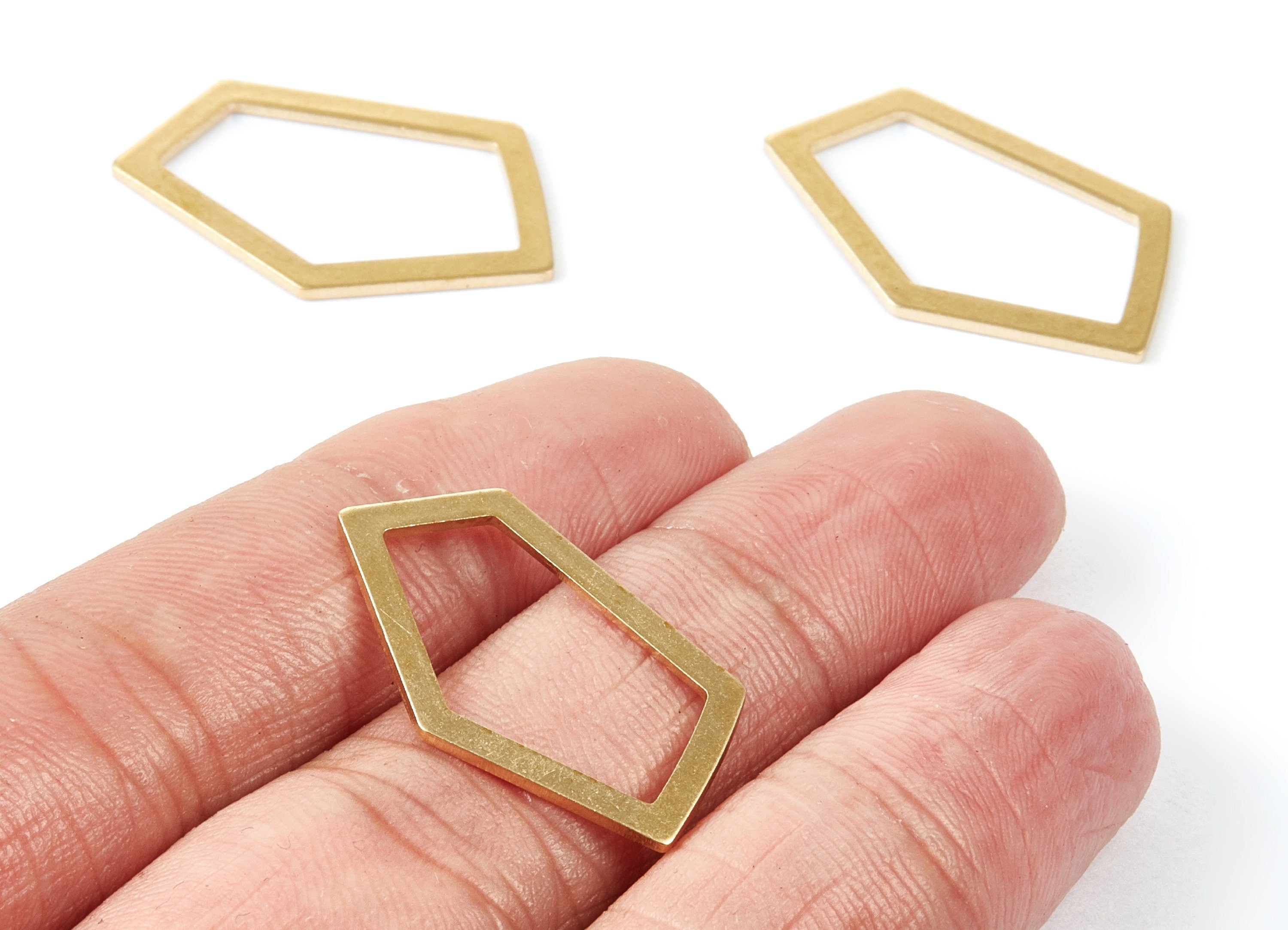 Brass Irregular Geometric Charms - Irregular Geometric Raw Brass Pendant - Earring Findings - Jewelry Supplies - 28,56x16,16x0,96mm - PP1851 - DOMEDBAZAAR