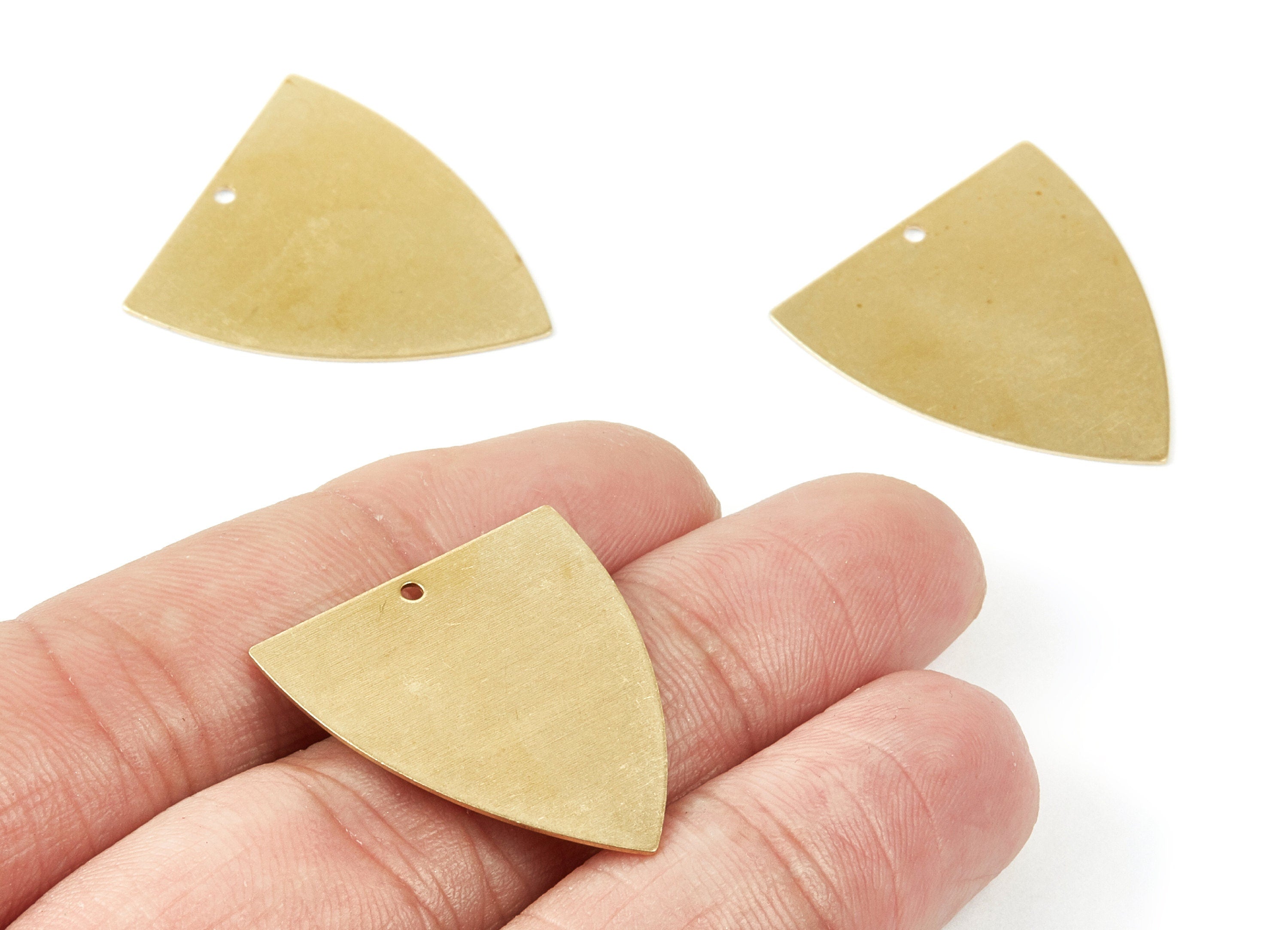 Personalized stamping blank - Brass Triangle Charms - Triangle Raw Brass Pendant - Brass Earring Findings - 28x25x0.5mm - PP2028 - DOMEDBAZAAR