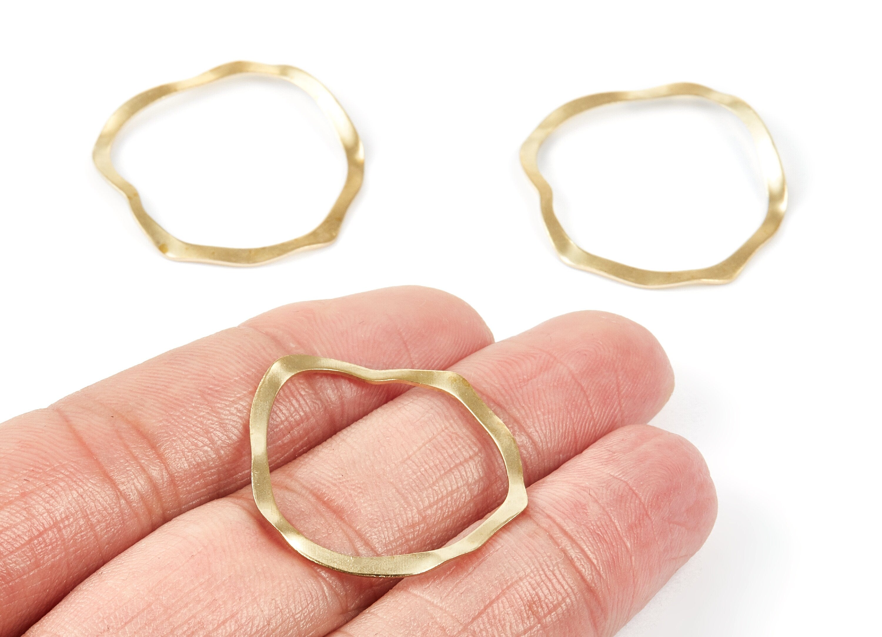 Brass Grooved Charms - Grooved Circle Raw Brass Pendant - Earring Findings - Jewelry Supplies - 27,44x27,7x0,8mm - PP1959 - DOMEDBAZAAR