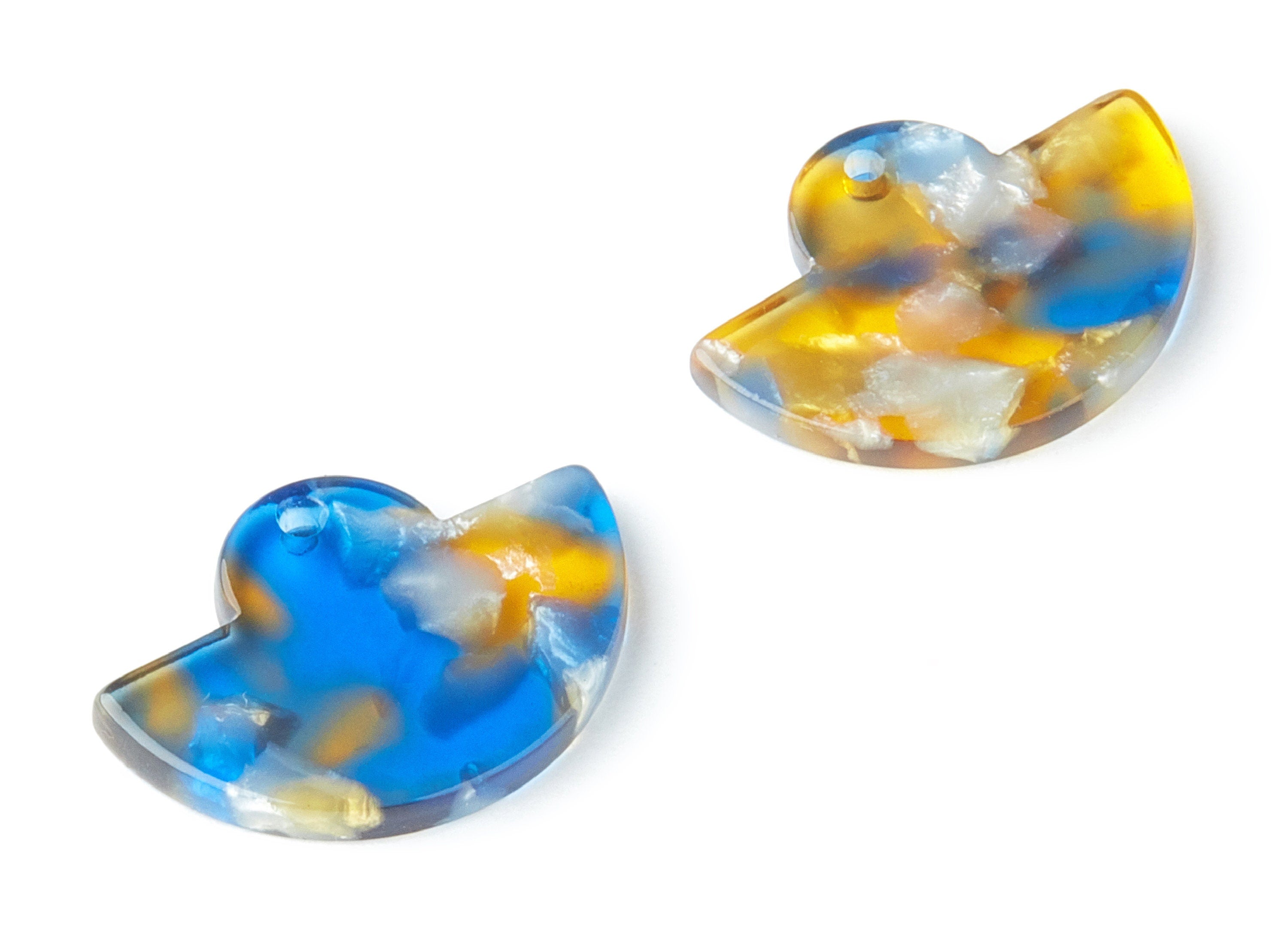 Acetate Fan Earring Charms - Fan Shaped Pendant - Earring Findings - Jewelry Supplies - Color Code:A40 - 23.64x17.3x2.83mm - AC1376Y - DOMEDBAZAAR