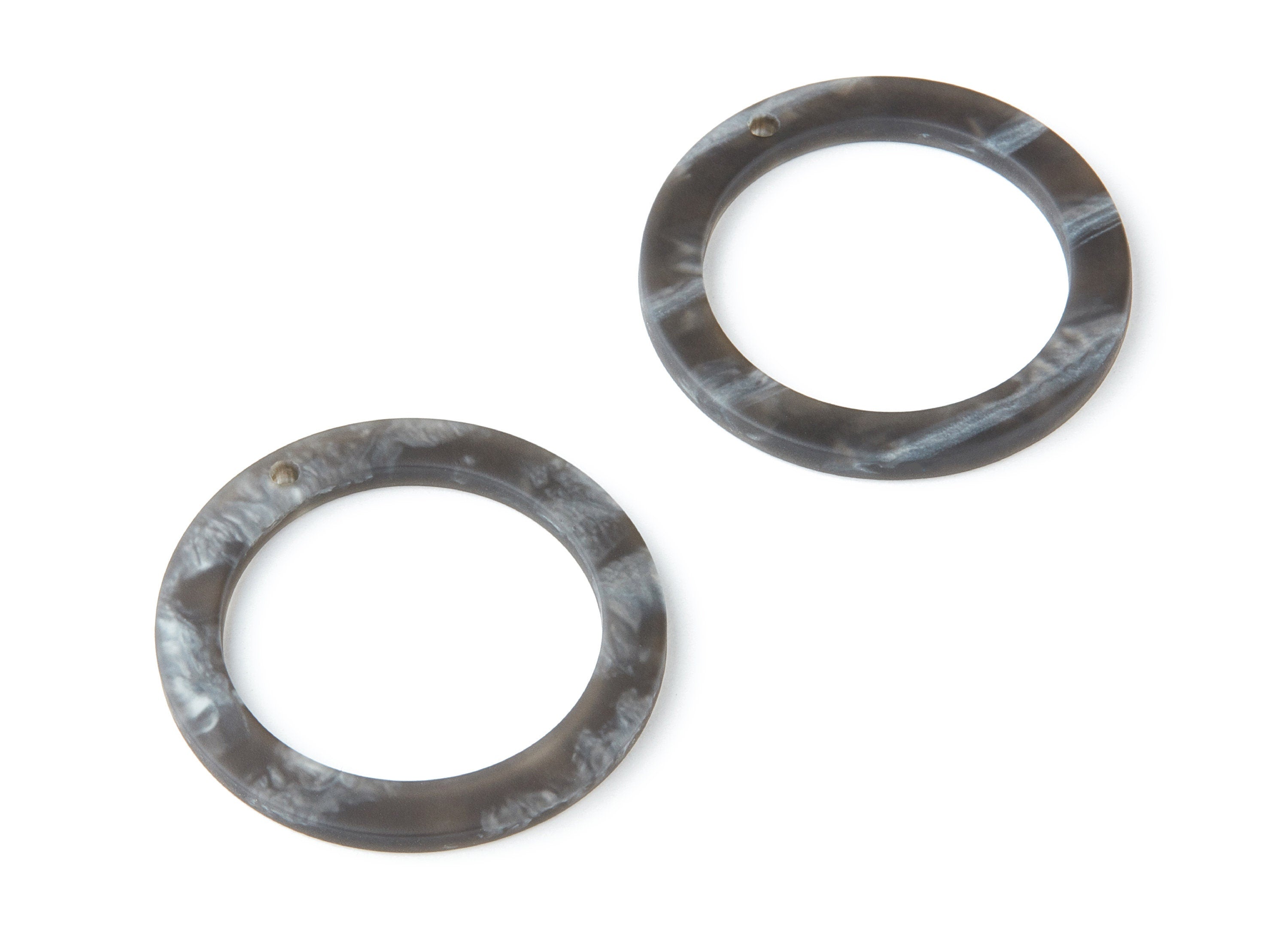 Acrylic Earring Charms - Matte Tortoise Shell Earrings - Circle Shaped Pendant - Color Code: A231 - 39.78x39.78x3mm - AC1272E - DOMEDBAZAAR