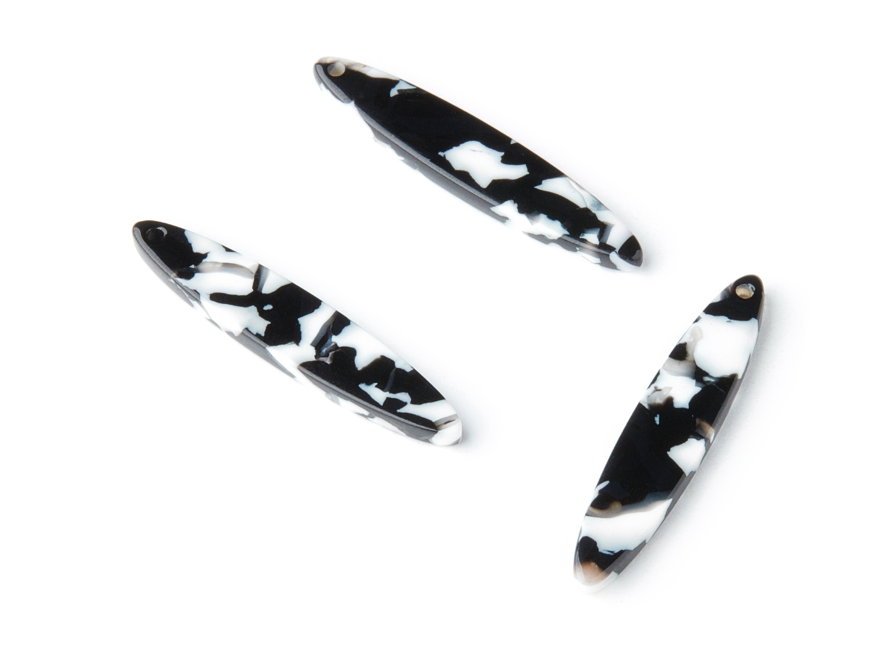 Acetate Acrylic Earring Charm - Tortoise Shell Earrings - Bar Shaped Pendant - 1 Hole - Color Code:A261 - 35.43x6.95x2.59mm - AC1399B - DOMEDBAZAAR