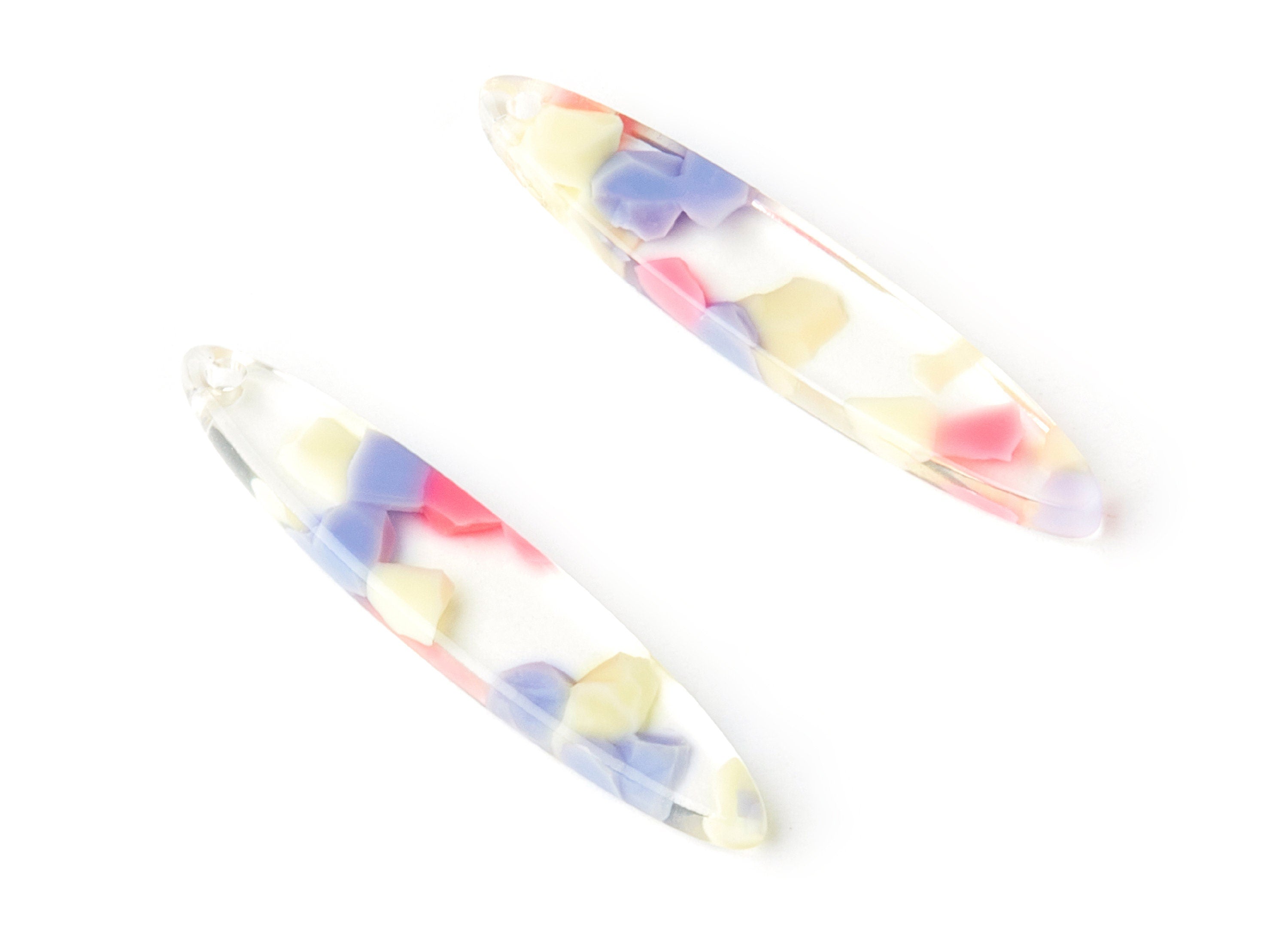 Acetate Acrylic Bar Earring Charm - Bar Shaped Pendant - Earring Findings - Jewelry Supplies - Color Code:A168 - 35.43x6.95x2.59mm - AC1399C - DOMEDBAZAAR