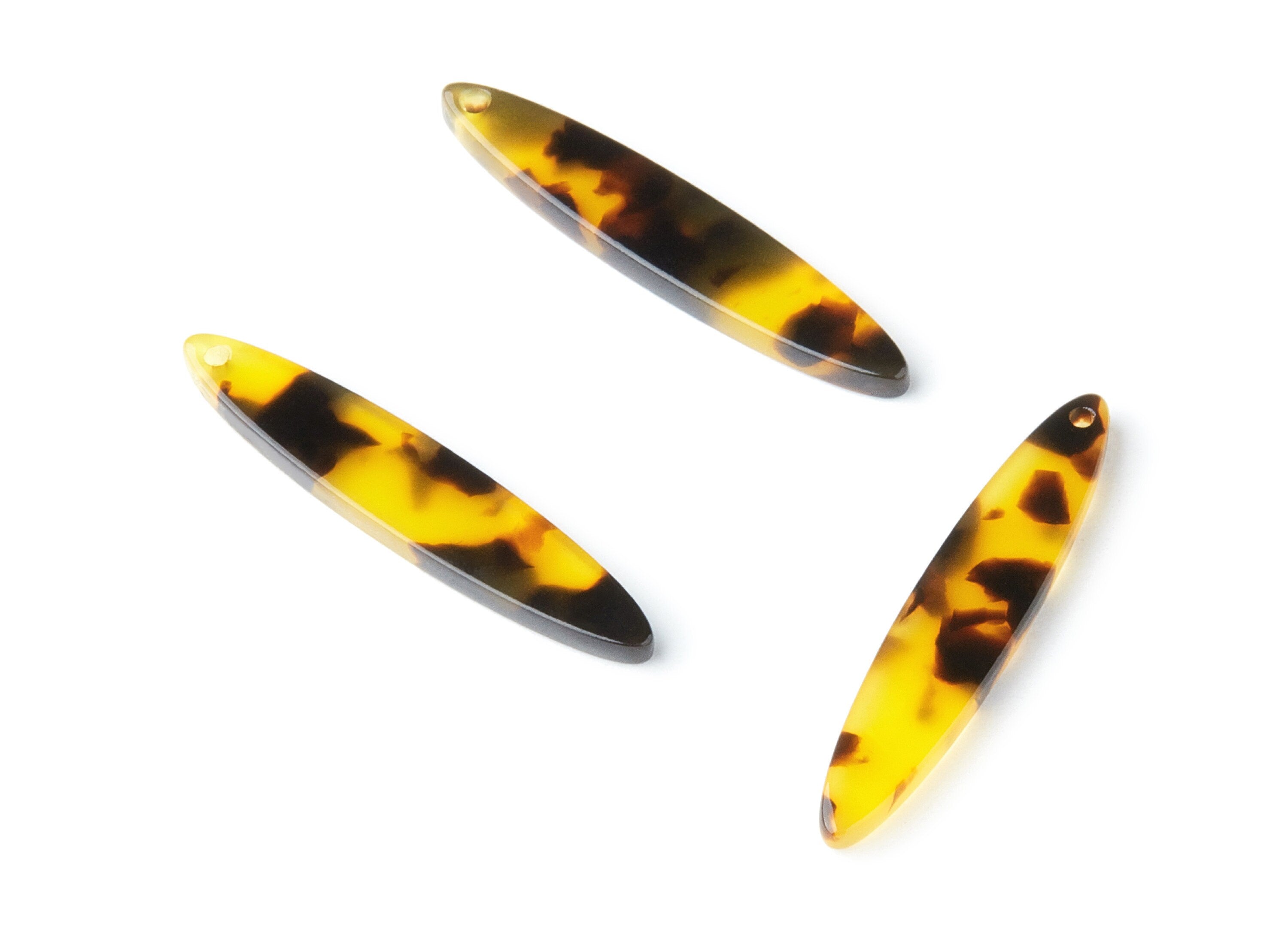 Acetate Acrylic Earring Charm - Tortoise Shell Earrings - Bar Pendant - Jewelry Supplies - Color Code: A02 - 35.43x6.95x2.59mm - AC1399E - DOMEDBAZAAR