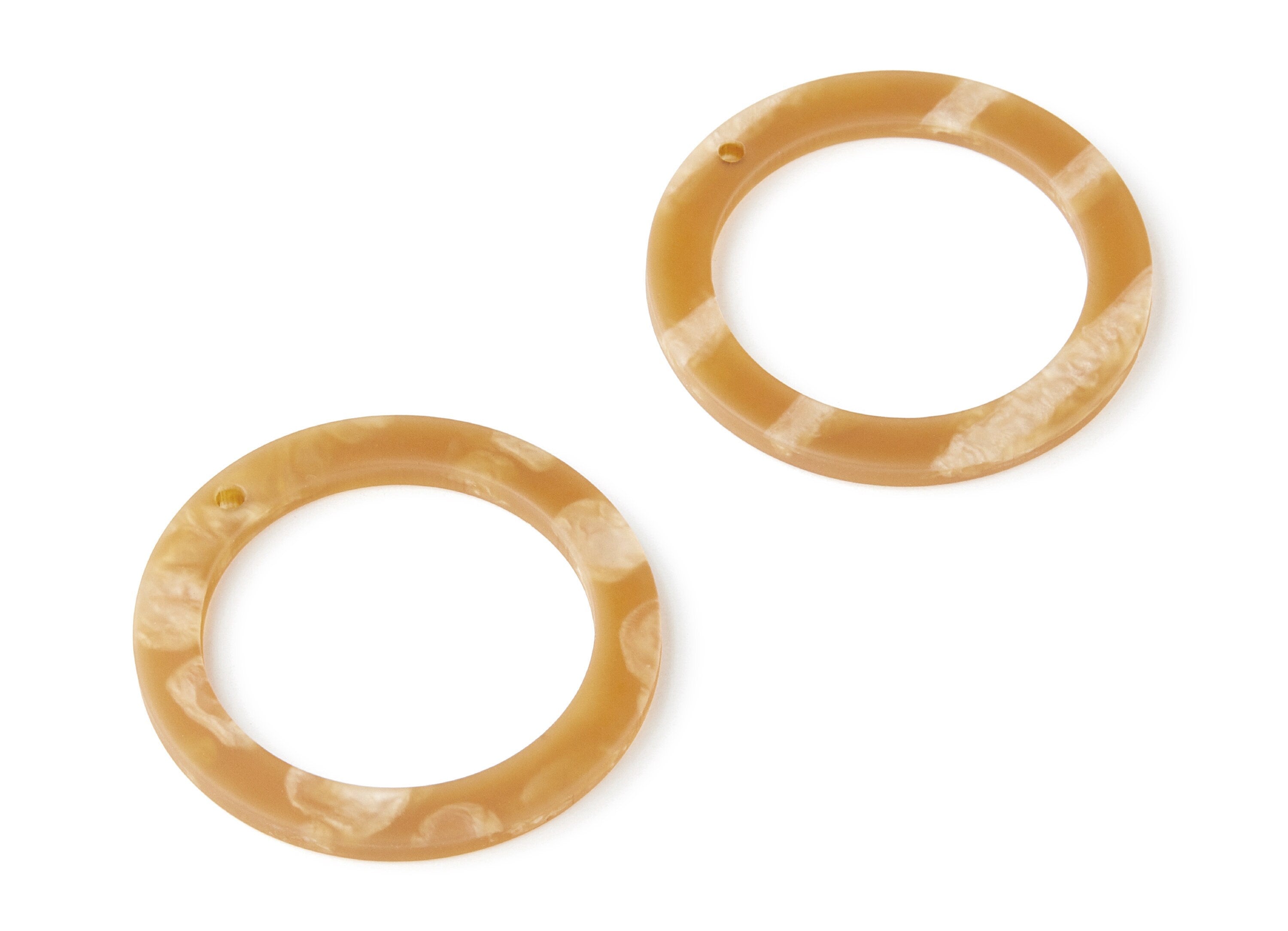 Acrylic Earring Charms - Matte Tortoise Shell Earrings - Circle Shaped Pendant - Color Code: A227 - 39.78x39.78x3mm - AC1272B - DOMEDBAZAAR