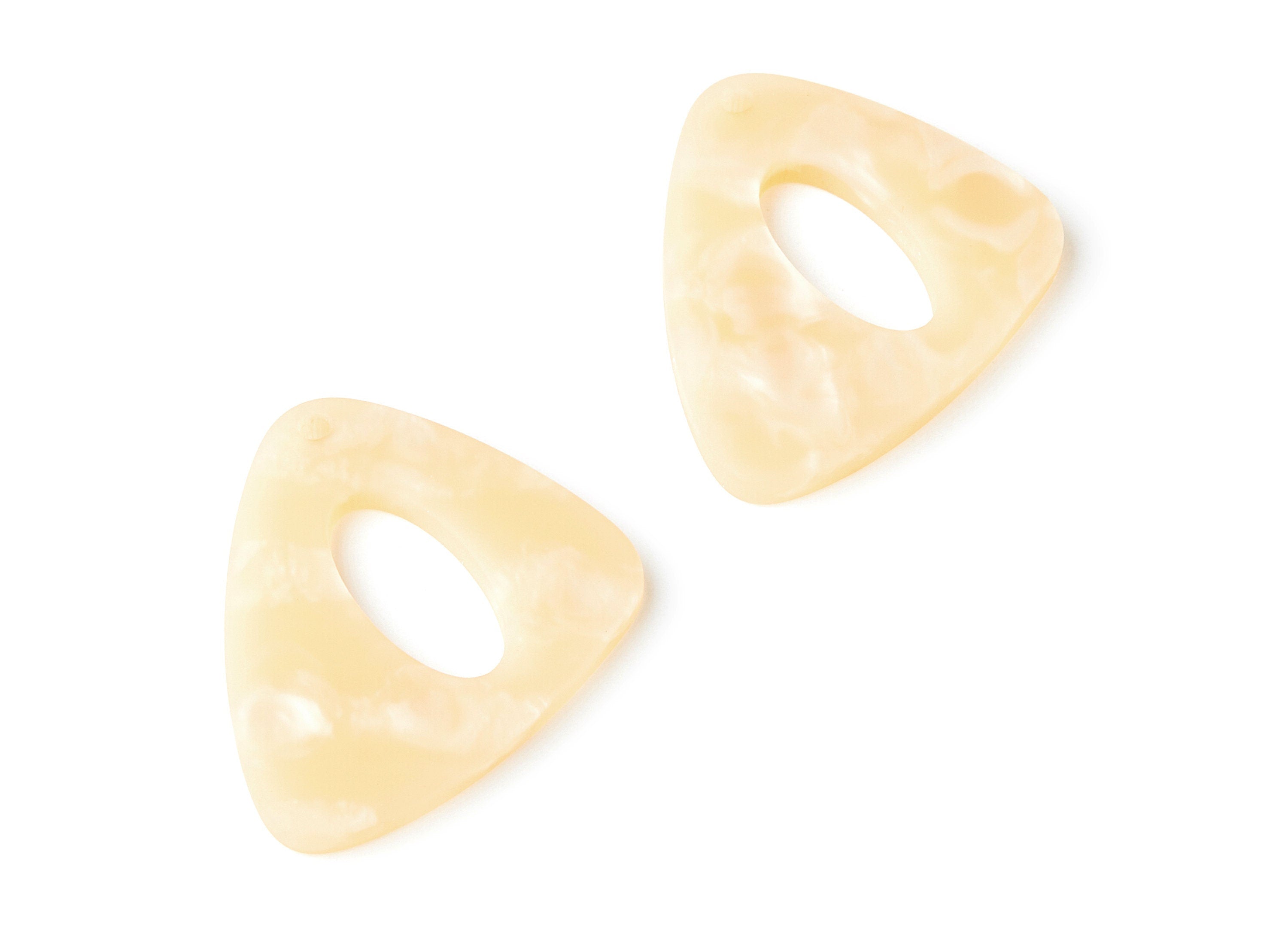 Acrylic Earring Charms - Matte Tortoise Shell Earrings - Triangle Shaped Pendant - Color Code: A279 - 40.42x32.54x3mm - AC1269E - DOMEDBAZAAR