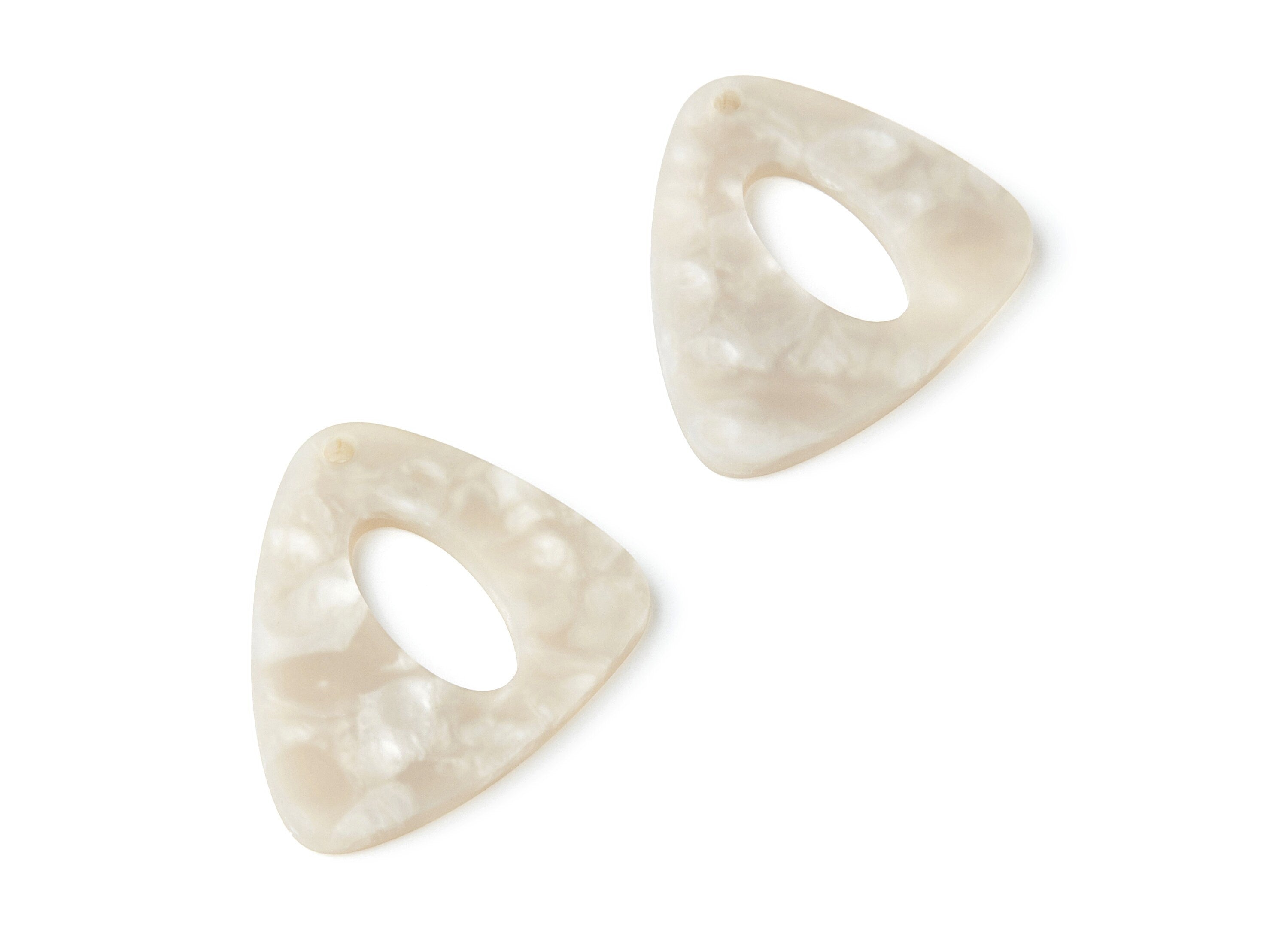 Acrylic Earring Charms - Matte Tortoise Shell Earrings - Triangle Shaped Pendant - Color Code: A228 - 40.42x32.54x3mm - AC1269B - DOMEDBAZAAR