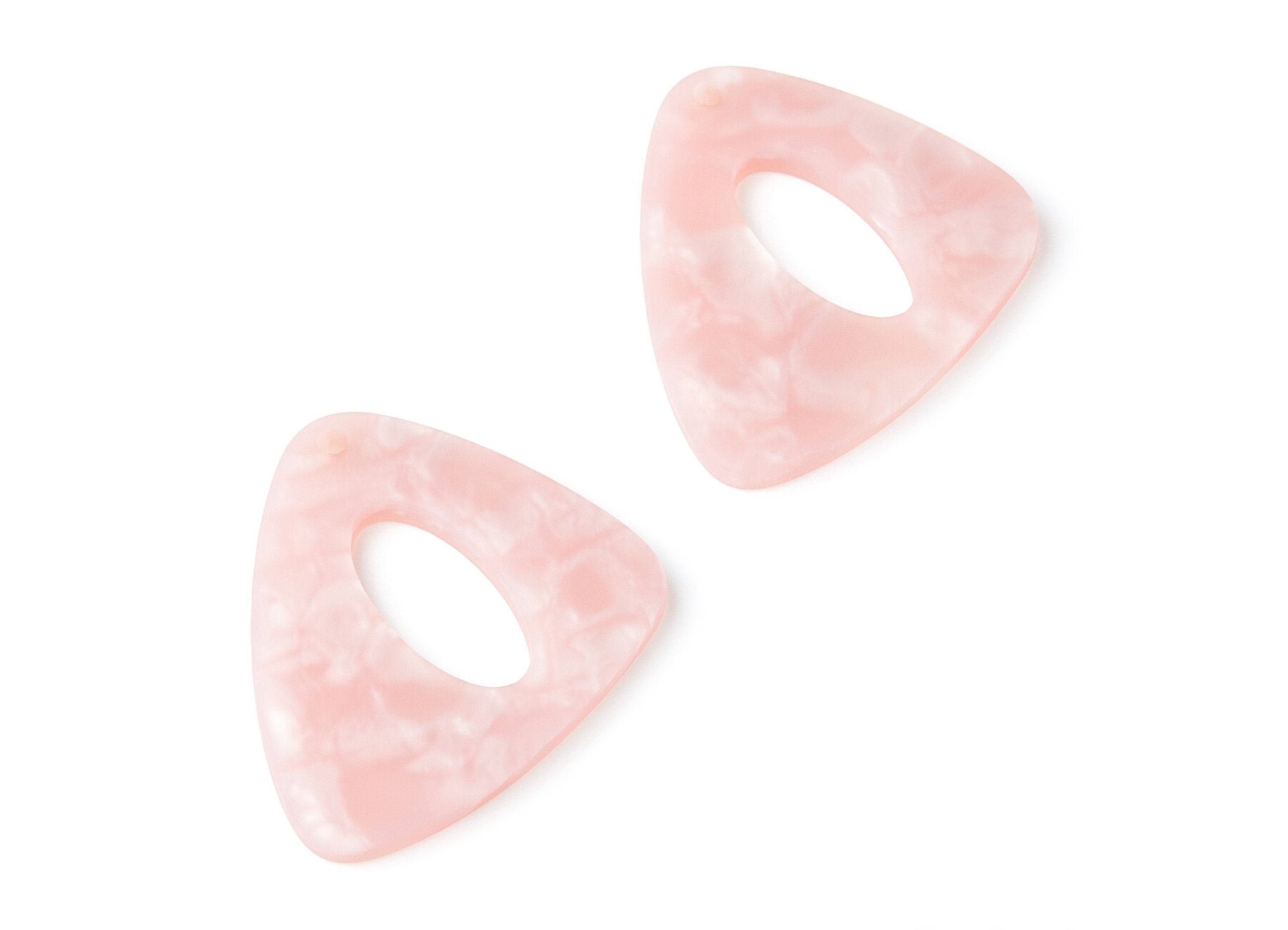 Acrylic Earring Charms - Matte Tortoise Shell Earrings - Triangle Shaped Pendant - Color Code: A229 - 40.42x32.54x3mm - AC1269A - DOMEDBAZAAR