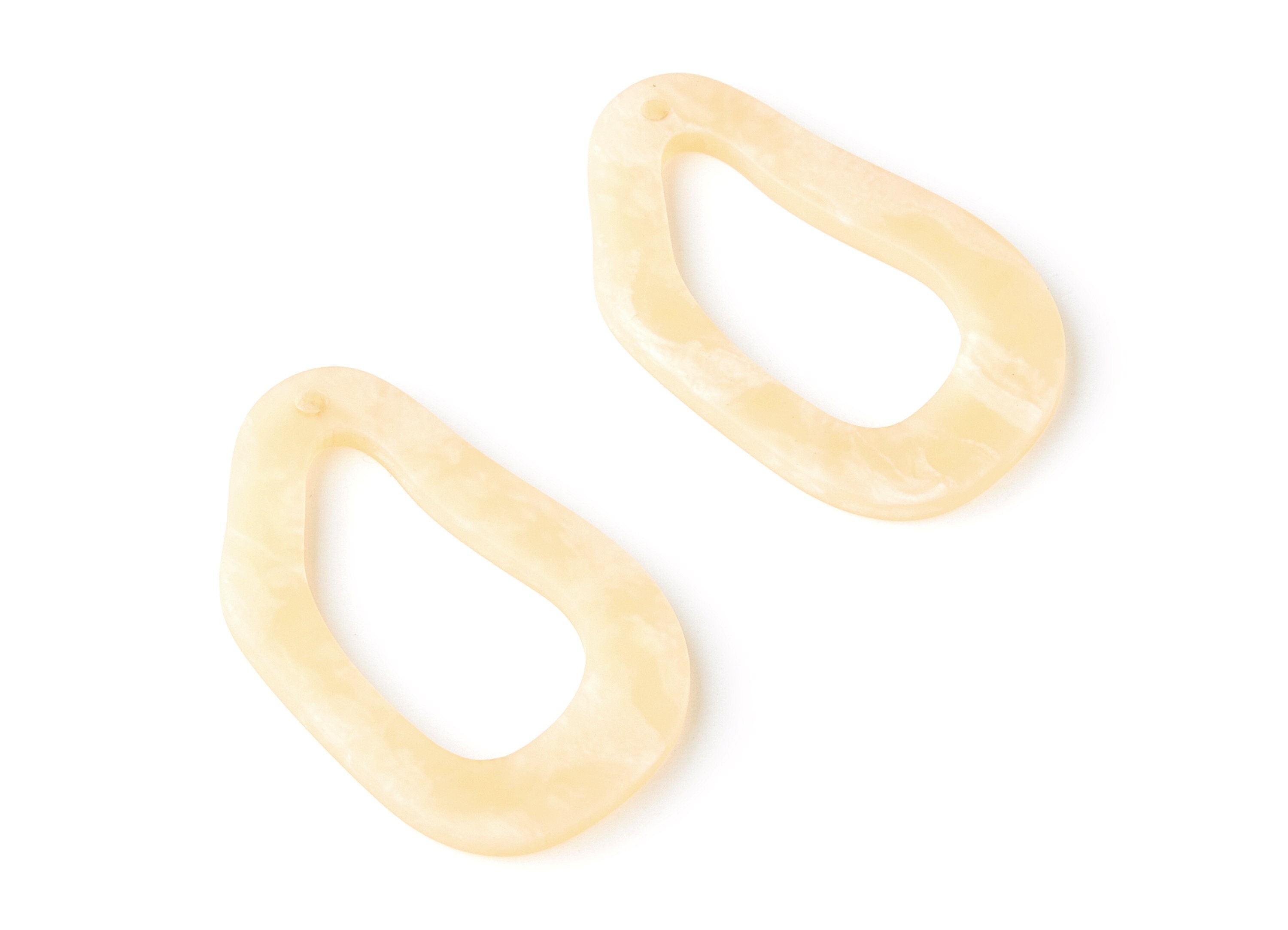 Acrylic Earring Charms - Matte Tortoise Shell Earrings - Irregular Geometric Pendant - Color Code: A279 - 43.5x26.2x2.98mm - AC1268E - DOMEDBAZAAR