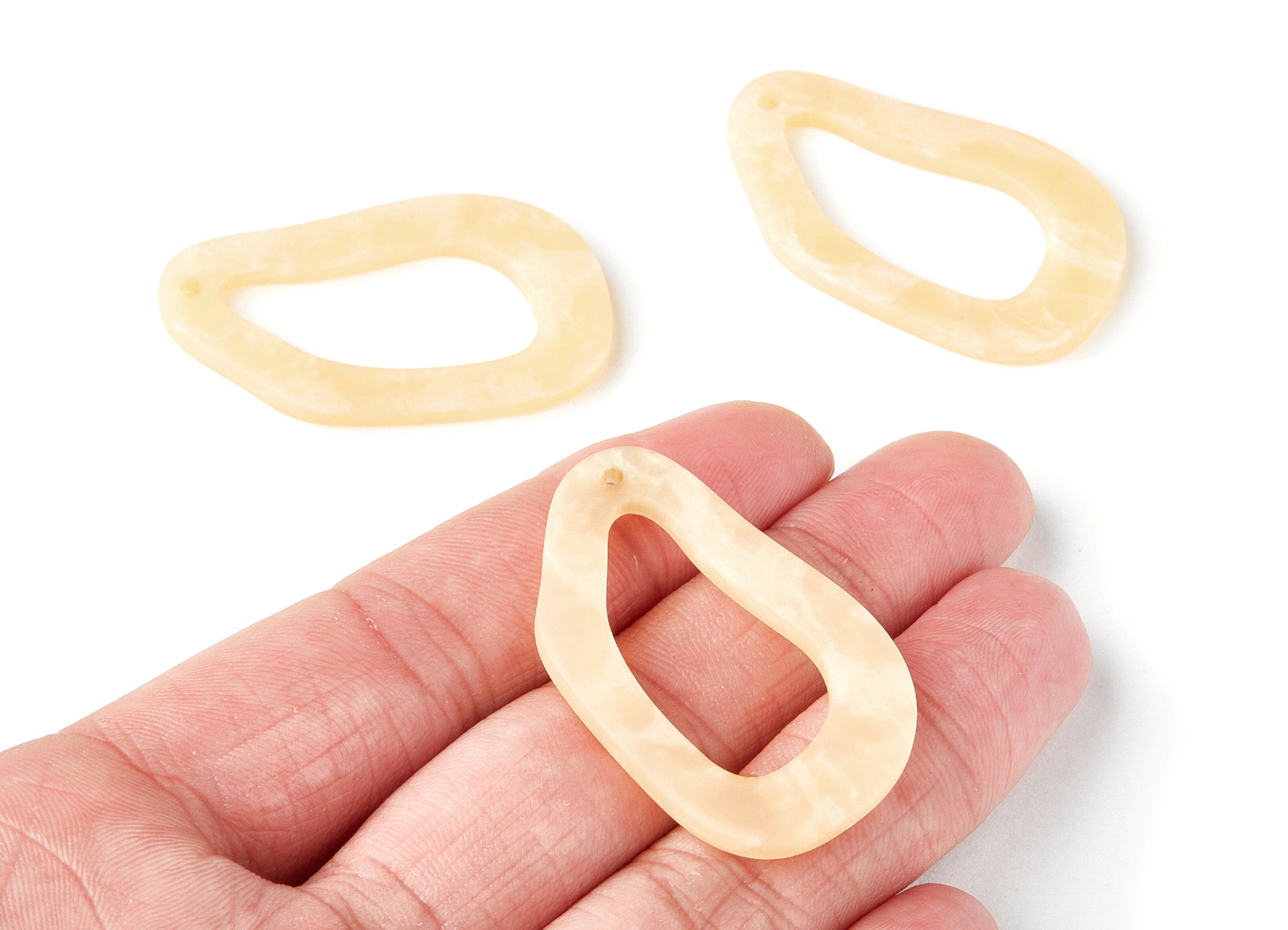 Acrylic Earring Charms - Matte Tortoise Shell Earrings - Irregular Geometric Pendant - Color Code: A279 - 43.5x26.2x2.98mm - AC1268E - DOMEDBAZAAR