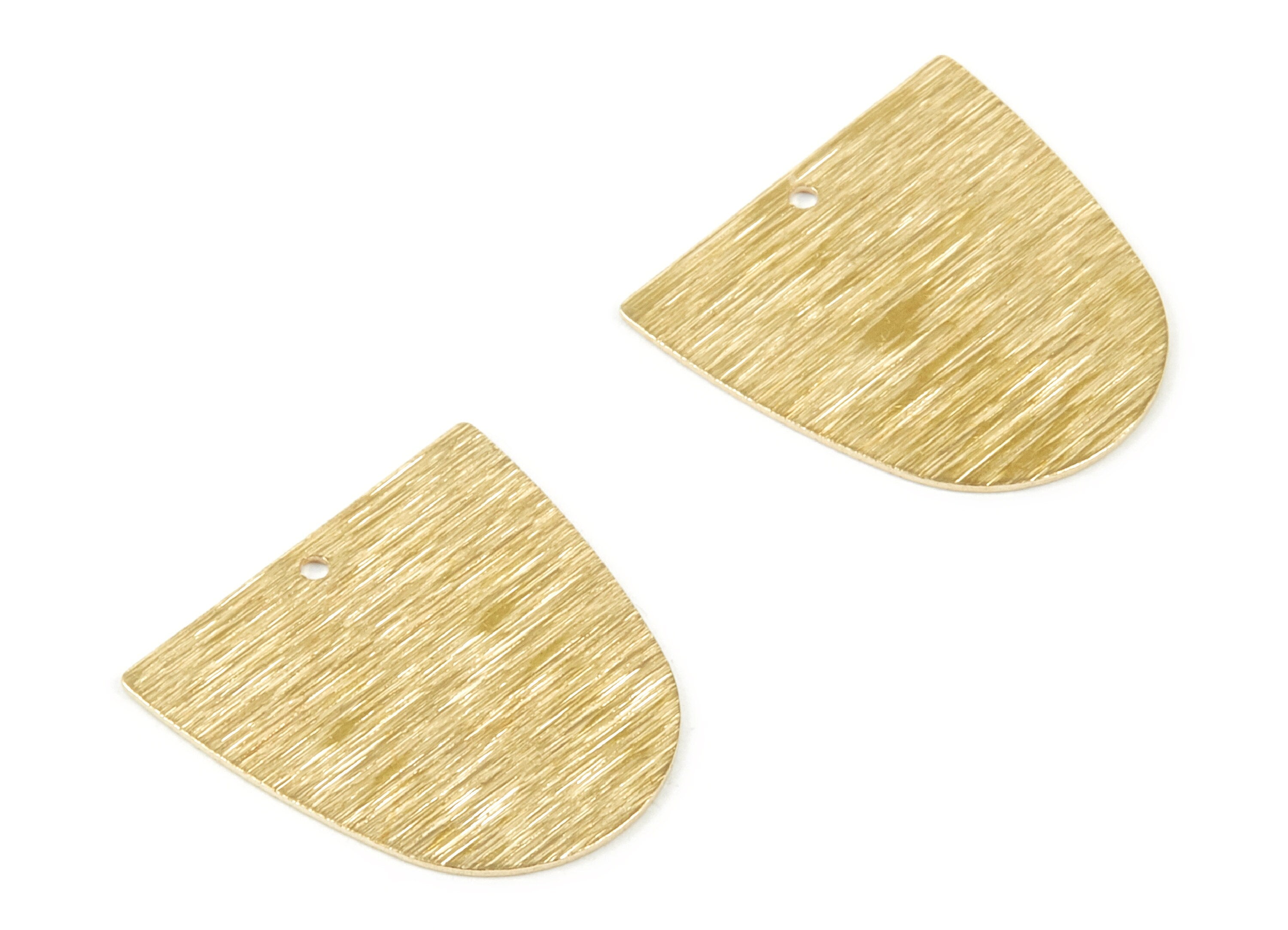 Brass Textured D Charms - Textured D Shaped Raw Brass Pendant - Brass Earring Findings - Jewelry Supplies - 20x20x0.5mm - PP1783 - DOMEDBAZAAR