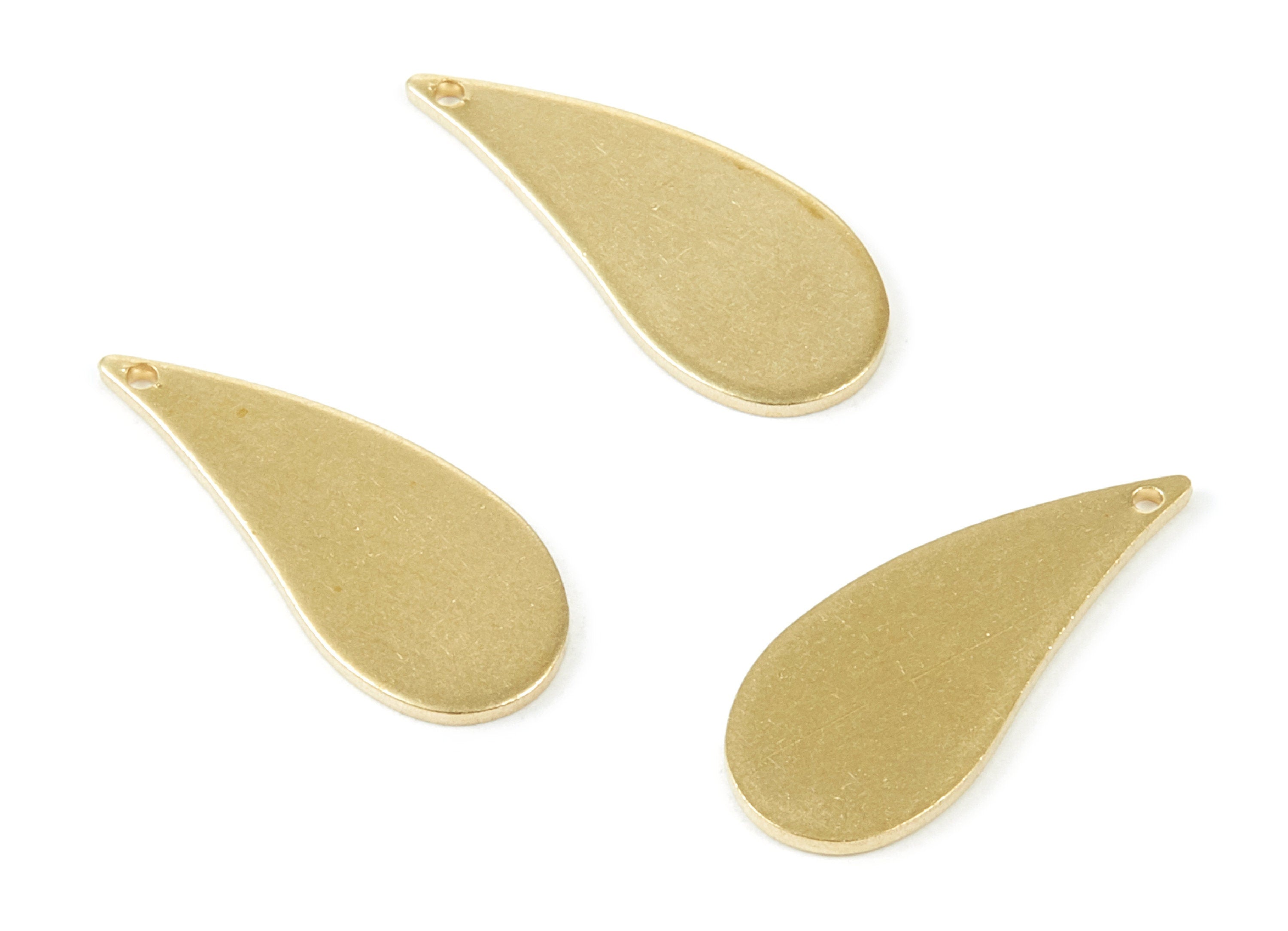 Personalized stamping blank - Brass Drop Charms - Drop Shaped Raw Brass Pendant - Earring Finding - Jewelry Supplies - 24.14x10x1mm - PP1904 - DOMEDBAZAAR