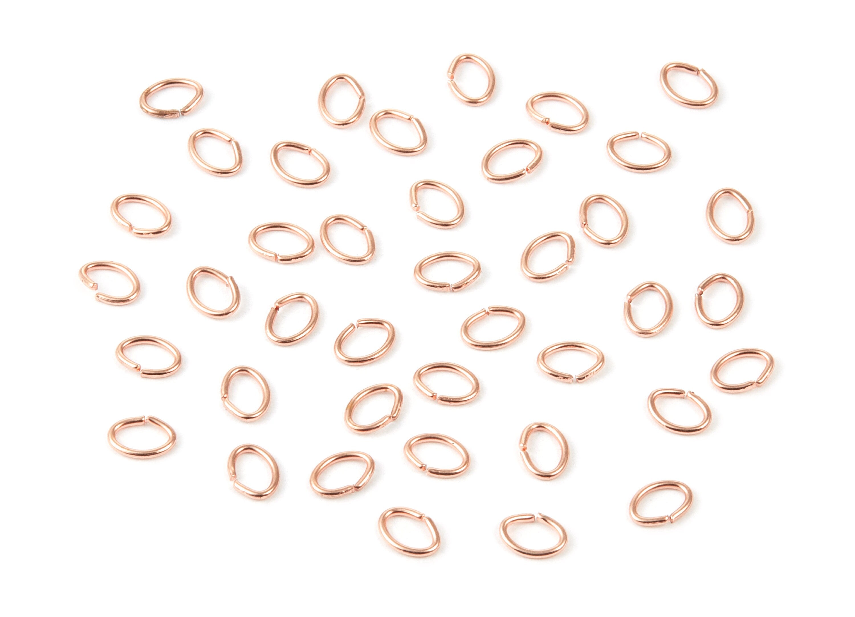 Brass Open Jump Rings - 6x5x0.8mm - Rose Tone Plated - Brass Open Jump Rings - Jewelry Supplies - PP1645R - DOMEDBAZAAR