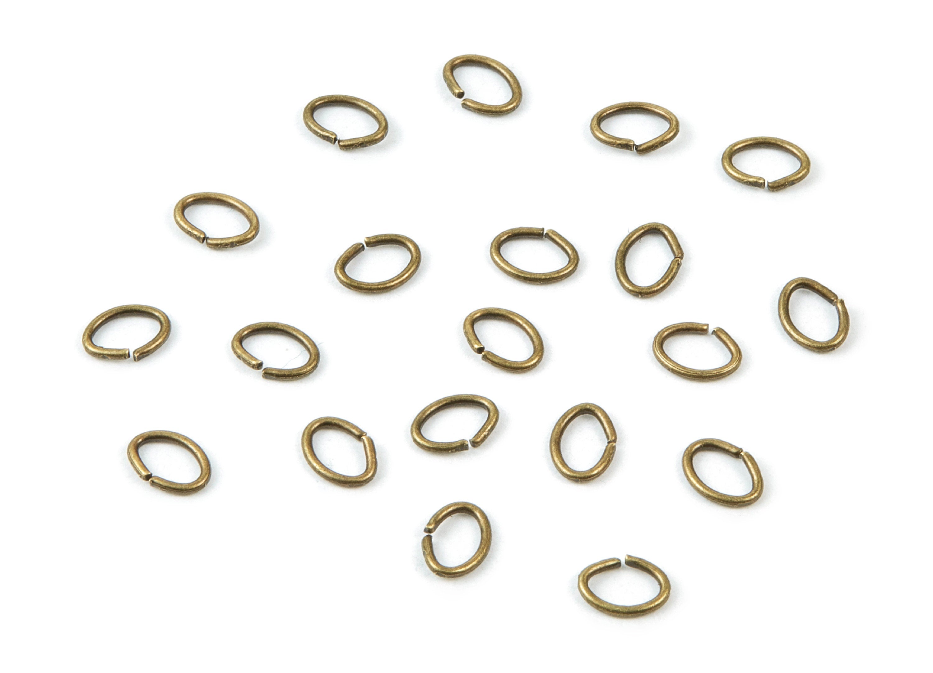 Brass Open Jump Rings - 6x5x0.8mm - Antique Bronze Tone Plated - Brass Open Jump Rings - Jewelry Supplies - PP1645AB - DOMEDBAZAAR