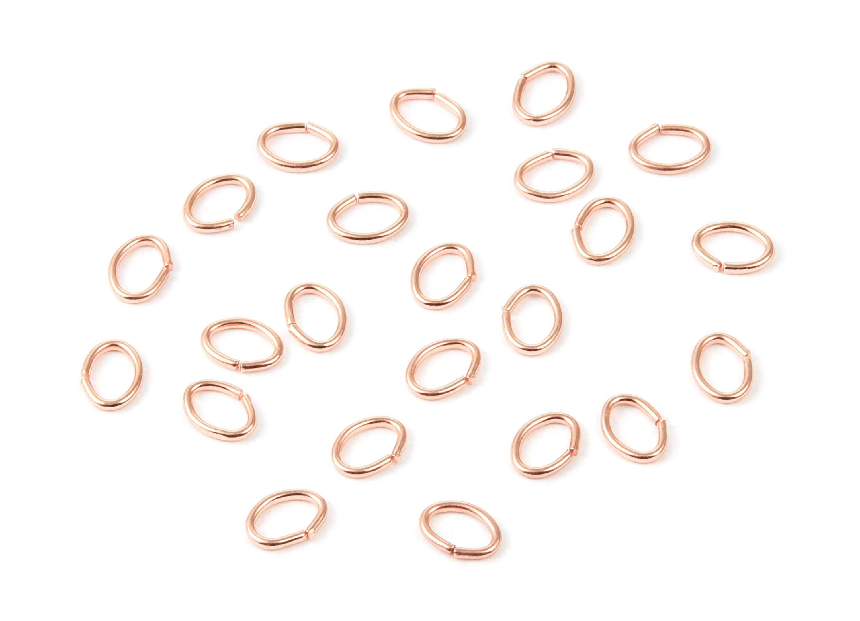 Brass Open Jump Rings - 7x5x0.9mm - Rose Tone Plated - Brass Open Jump Rings - Jewelry Supplies - PP1563R - DOMEDBAZAAR