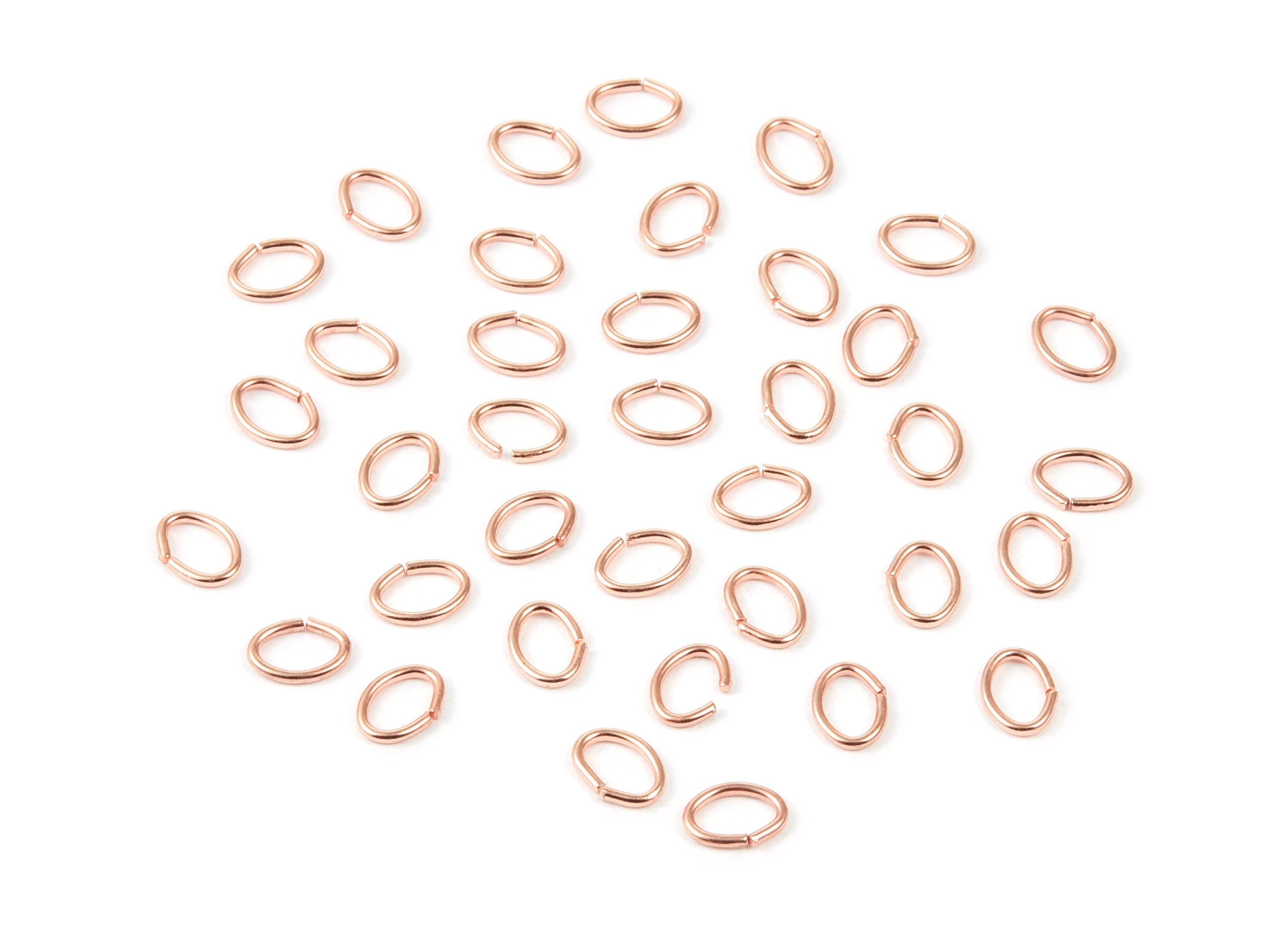 Brass Open Jump Rings - 7x5x0.9mm - Rose Tone Plated - Brass Open Jump Rings - Jewelry Supplies - PP1563R - DOMEDBAZAAR