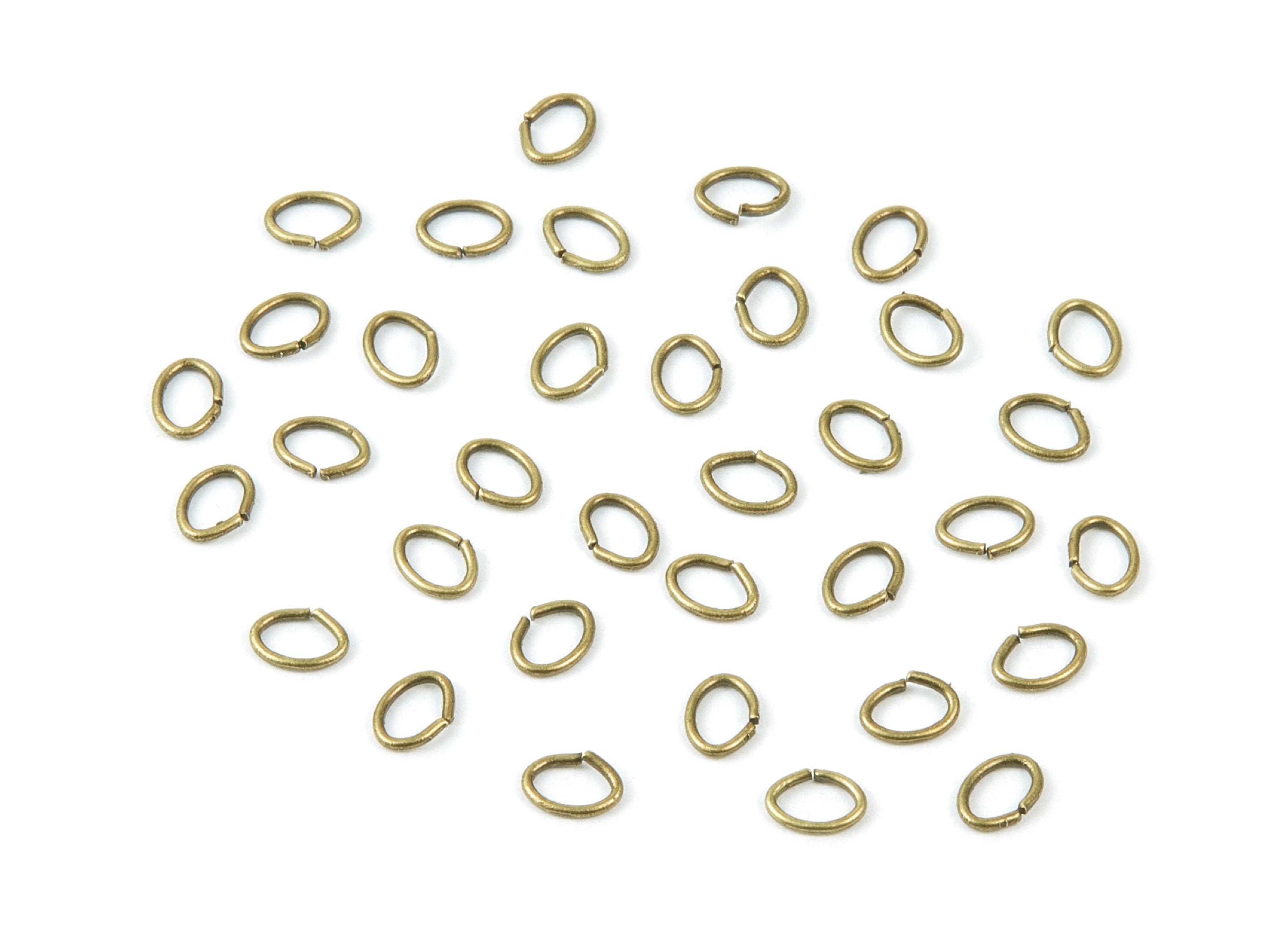 Brass Open Jump Rings - 5x4x0.7mm - Antique Bronze Tone Plated - Brass Open Jump Rings - Jewelry Supplies - PP1564AB - DOMEDBAZAAR