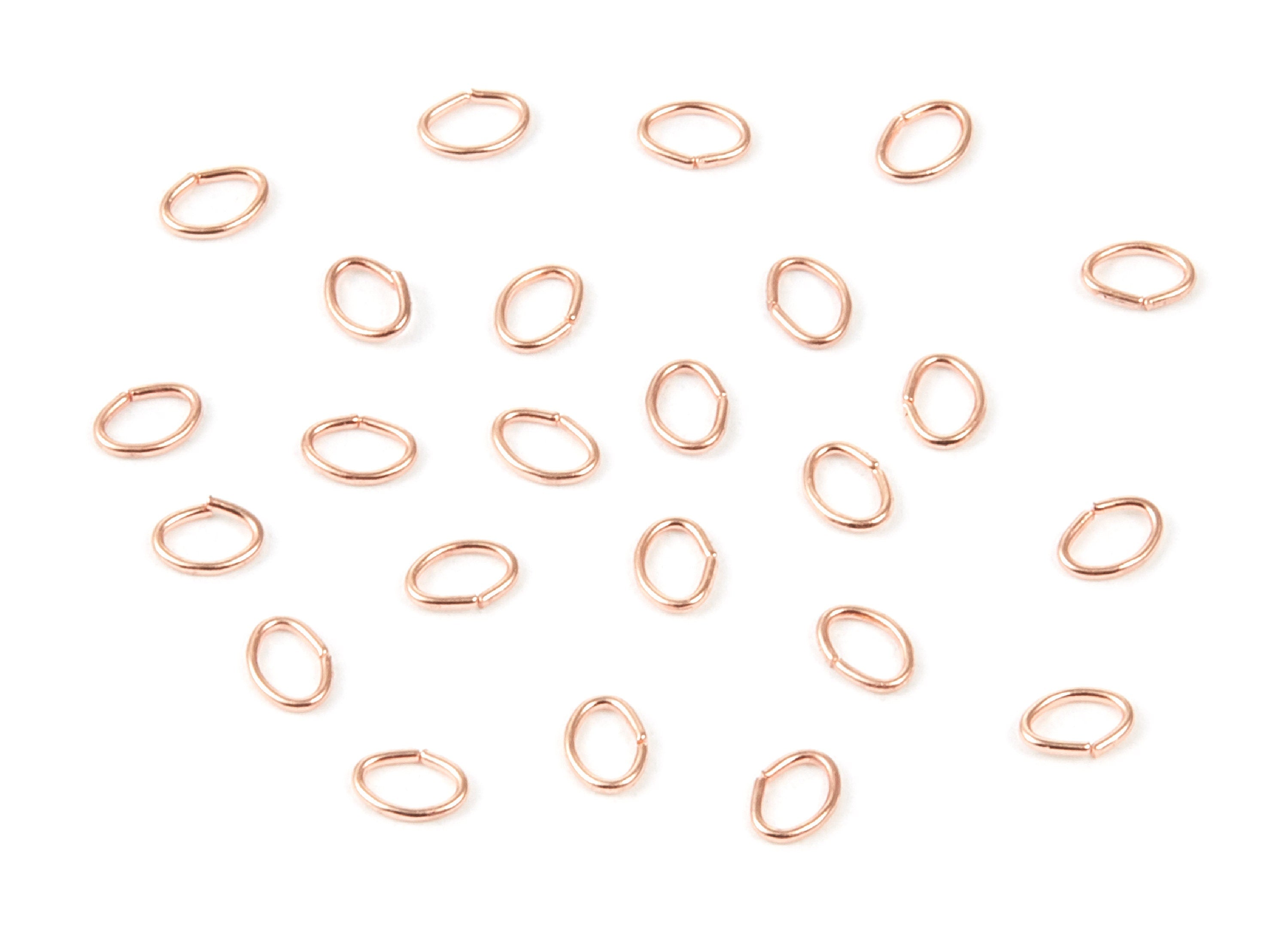 Brass Open Jump Rings - 4x3x0.5mm - Rose Tone Plated - Brass Open Jump Rings - Jewelry Supplies - PP1685R - DOMEDBAZAAR
