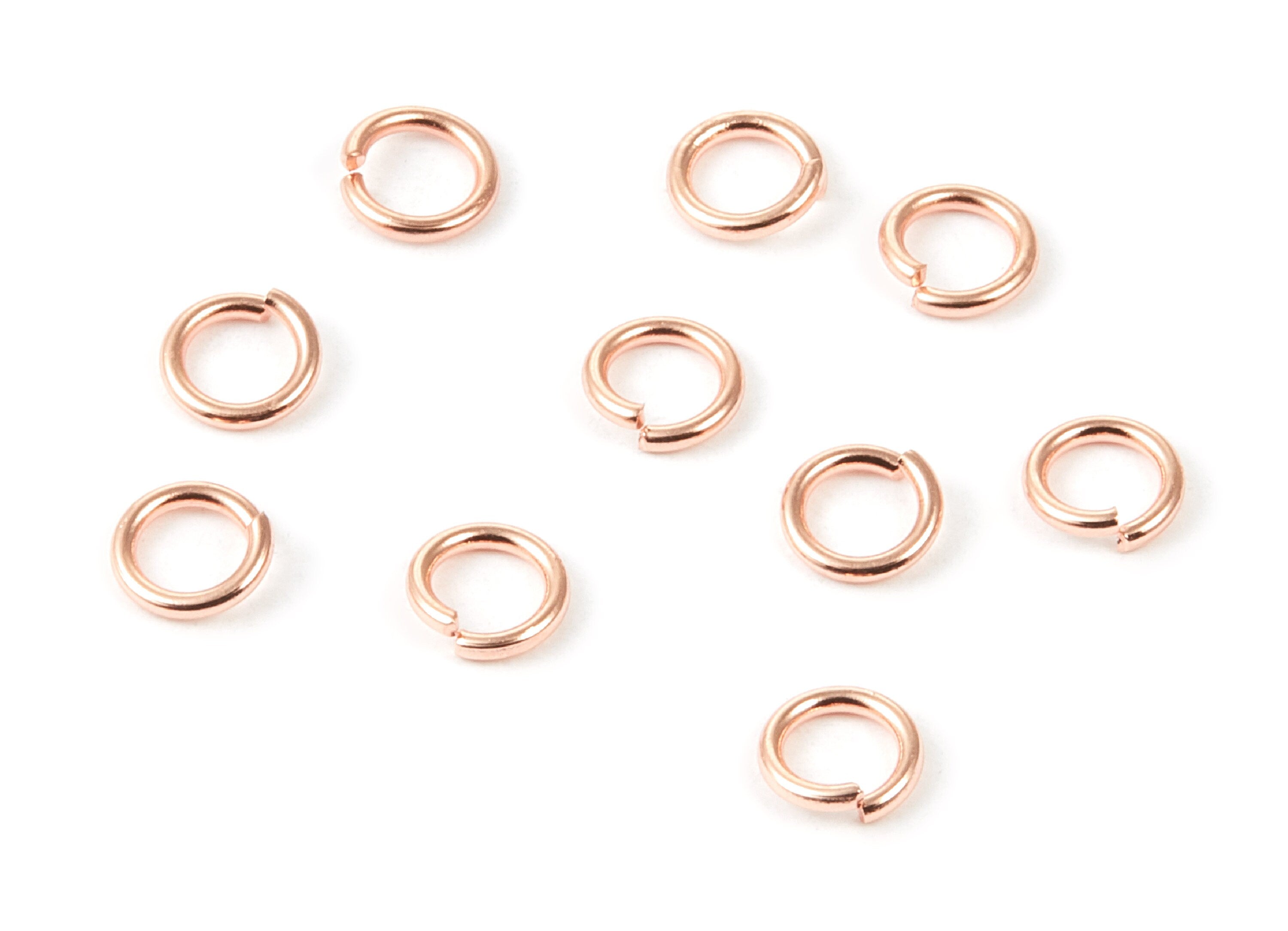 Brass Open Jump Rings - 6x1mm - Rose Tone Plated - Brass Open Jump Rings - Jewelry Supplies - PP1602R - DOMEDBAZAAR
