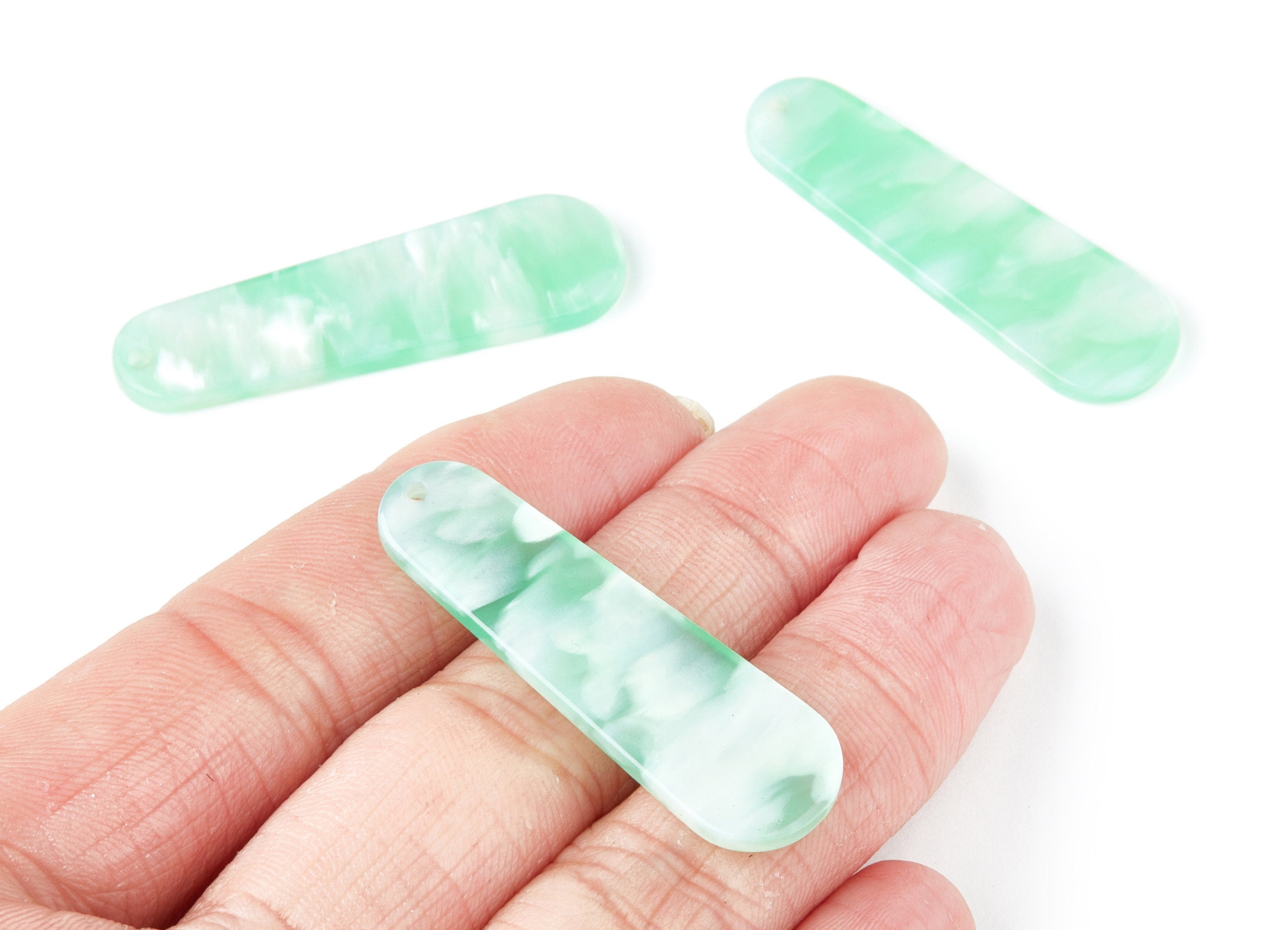 Acetate Acrylic Earring Charms - Tortoise Shell Earrings - Rod Shaped Pendant - Color Code: A35 - 44.73x13.74x2.78mm - AC1380F - DOMEDBAZAAR