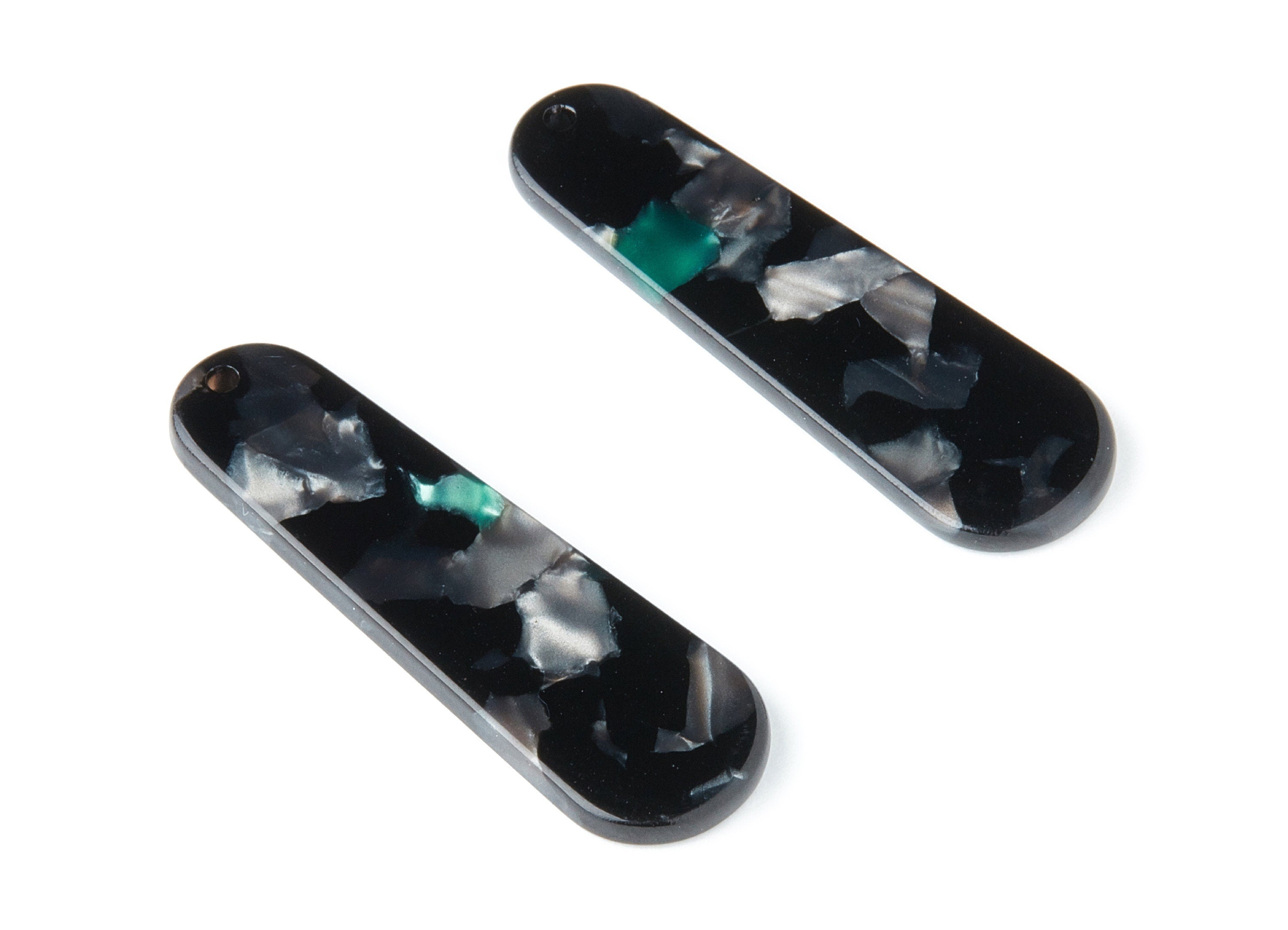 Acetate Rod Earring Charms - Rod Shaped Pendant - Earring Findings - Jewelry Supplies - Color Code: A49 - 44.73x13.74x2.78mm - AC1380Y - DOMEDBAZAAR