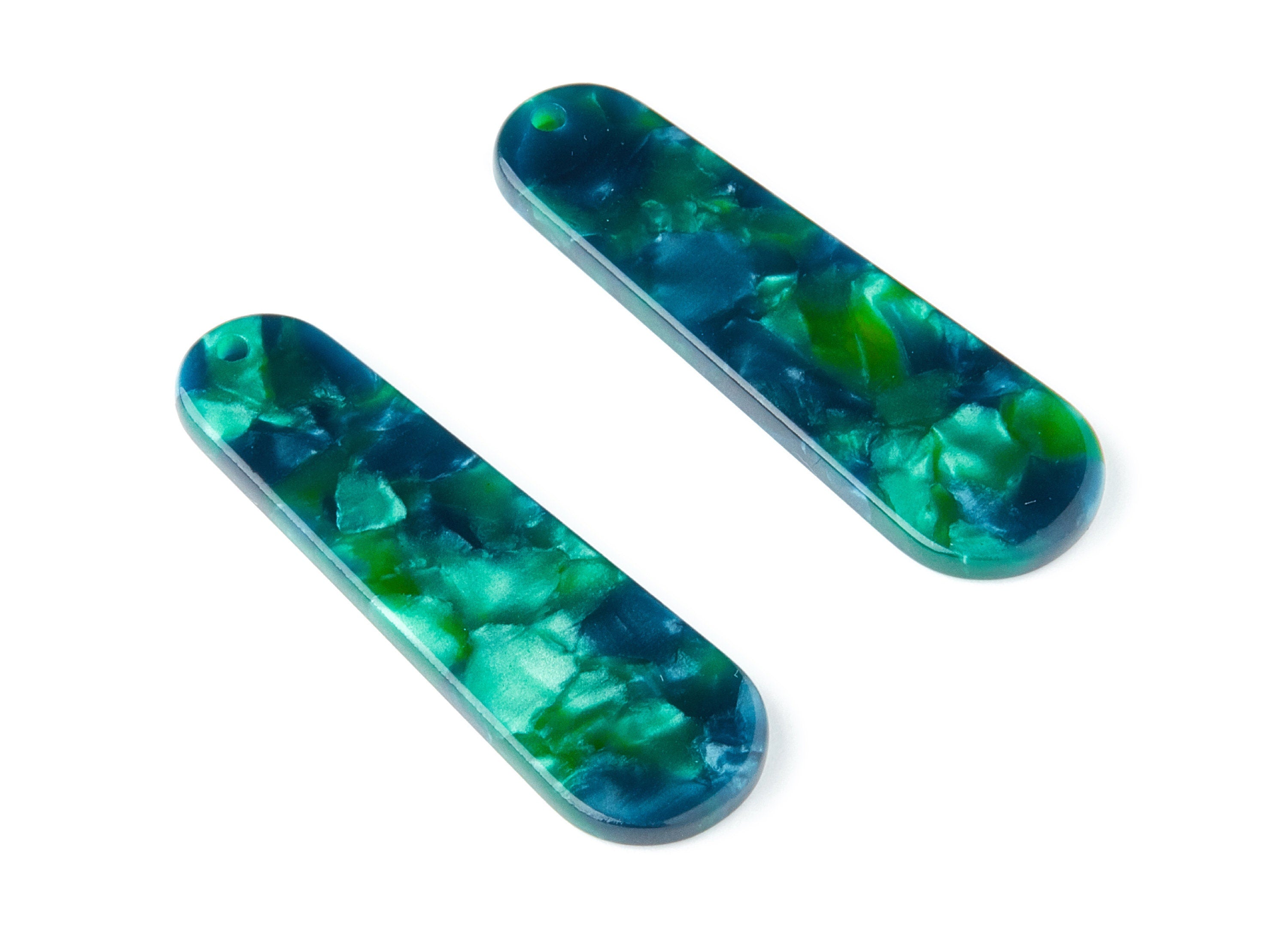 Acetate Acrylic Earring Charms - Tortoise Shell Earrings - Rod Shaped Pendant - Color Code: A13 - 44.73x13.74x2.78mm - AC1380J - DOMEDBAZAAR
