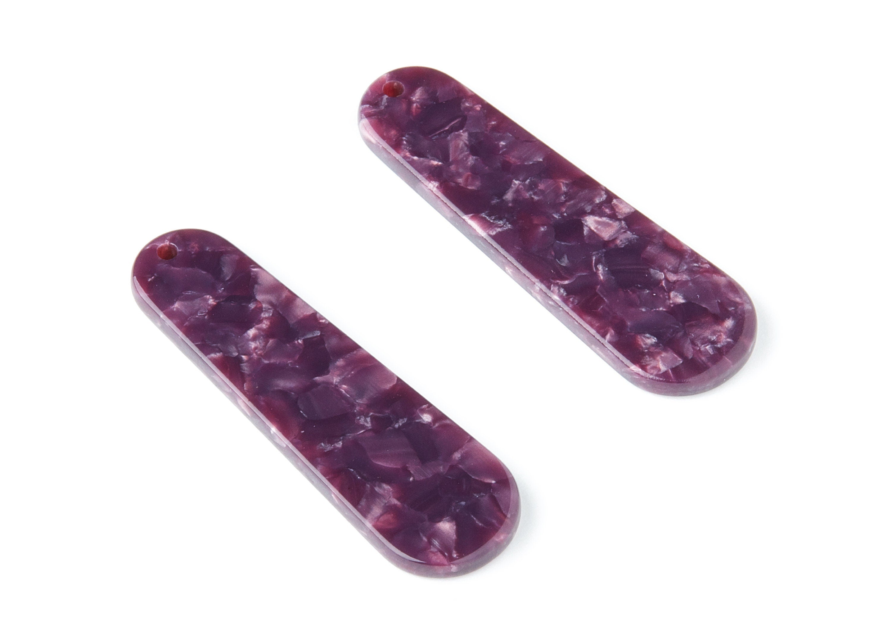 Acetate Acrylic Earring Charms - Tortoise Shell Earrings - Rod Shaped Pendant - Color Code: A41 - 44.73x13.74x2.78mm - AC1380G - DOMEDBAZAAR