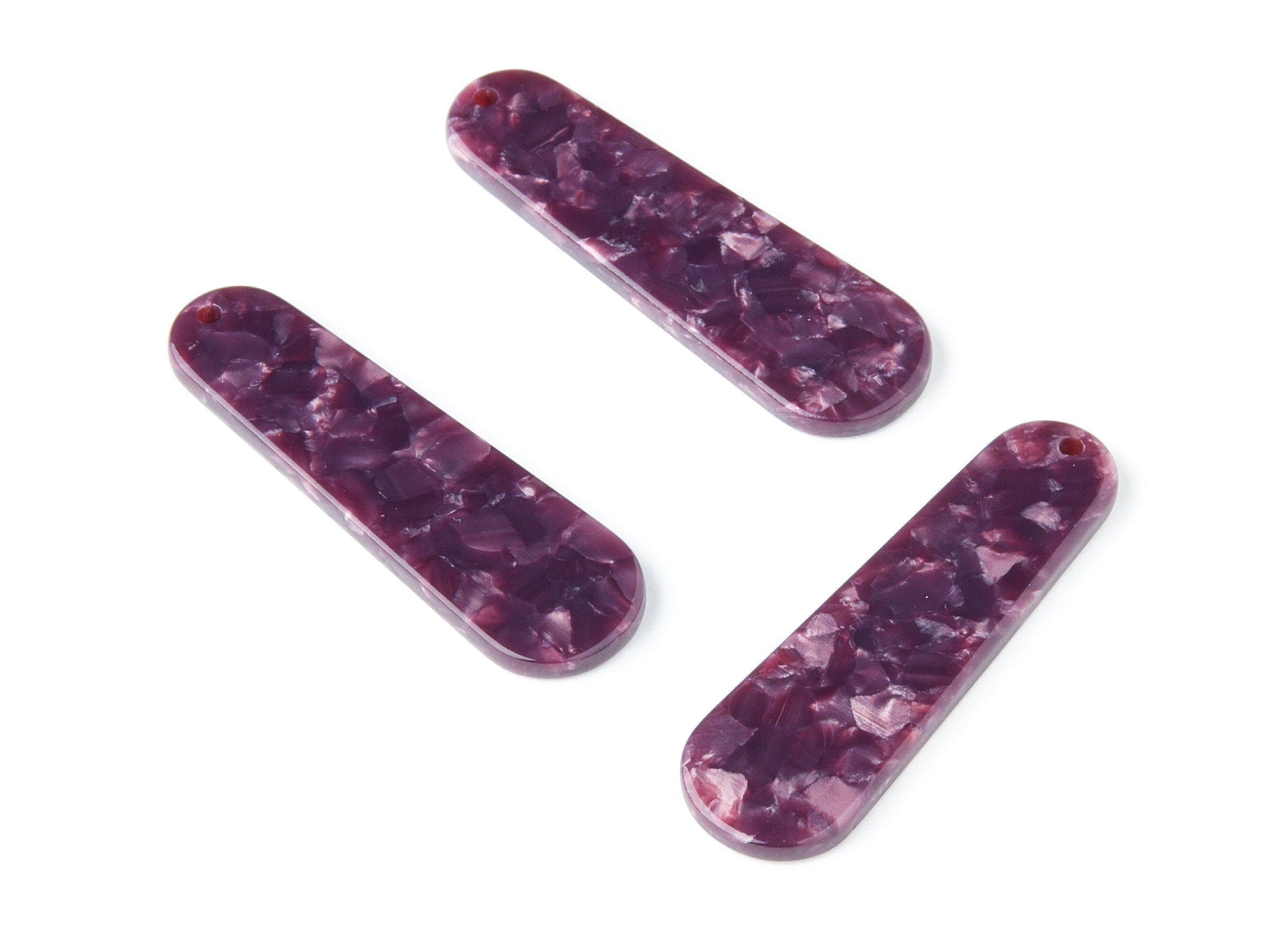 Acetate Acrylic Earring Charms - Tortoise Shell Earrings - Rod Shaped Pendant - Color Code: A41 - 44.73x13.74x2.78mm - AC1380G - DOMEDBAZAAR