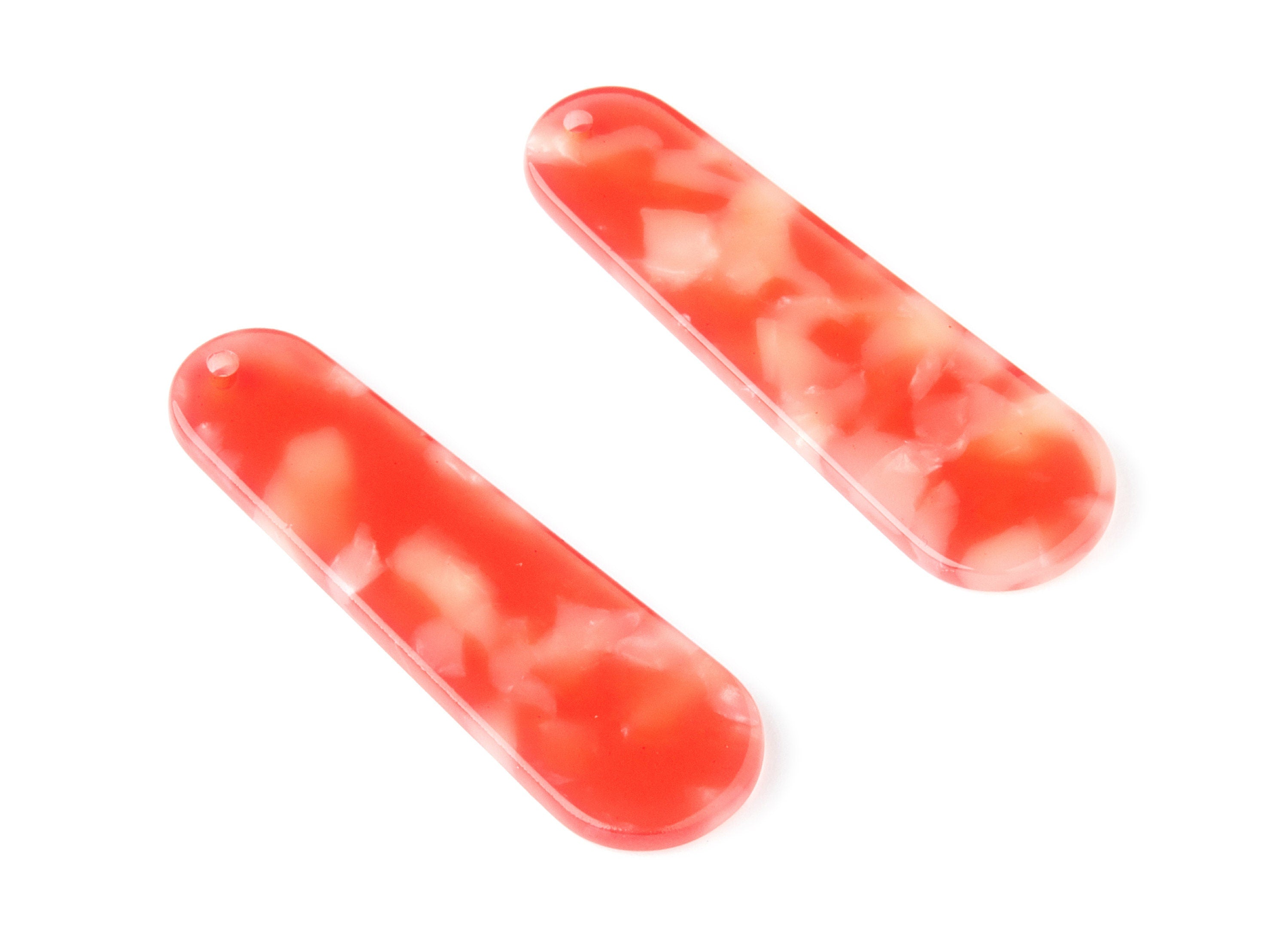 Acetate Rod Earring Charms - Rod Shaped Pendant - Earring Findings - Jewelry Supplies - Color Code: A34 - 44.73x13.74x2.78mm - AC1380A - DOMEDBAZAAR