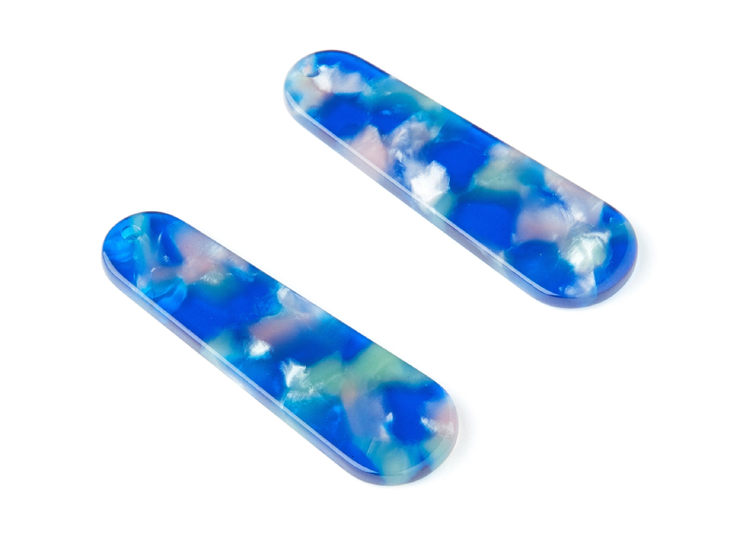 Acetate Rod Earring Charms - Rod Shaped Pendant - Earring Findings - Jewelry Supplies - Color Code: A37 - 44.73x13.74x2.78mm - AC1380T - DOMEDBAZAAR