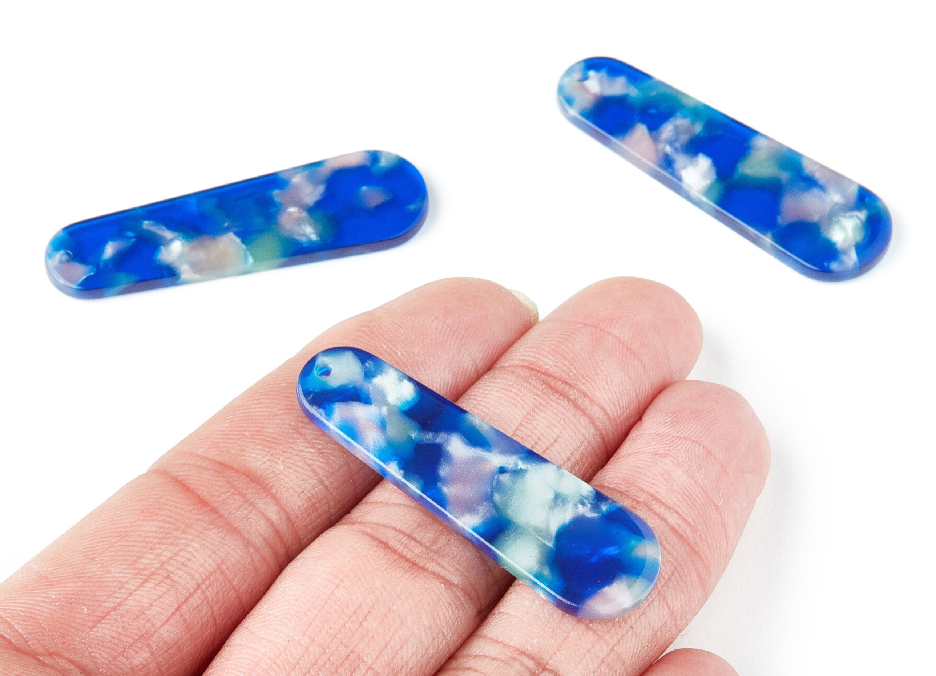 Acetate Rod Earring Charms - Rod Shaped Pendant - Earring Findings - Jewelry Supplies - Color Code: A37 - 44.73x13.74x2.78mm - AC1380T - DOMEDBAZAAR