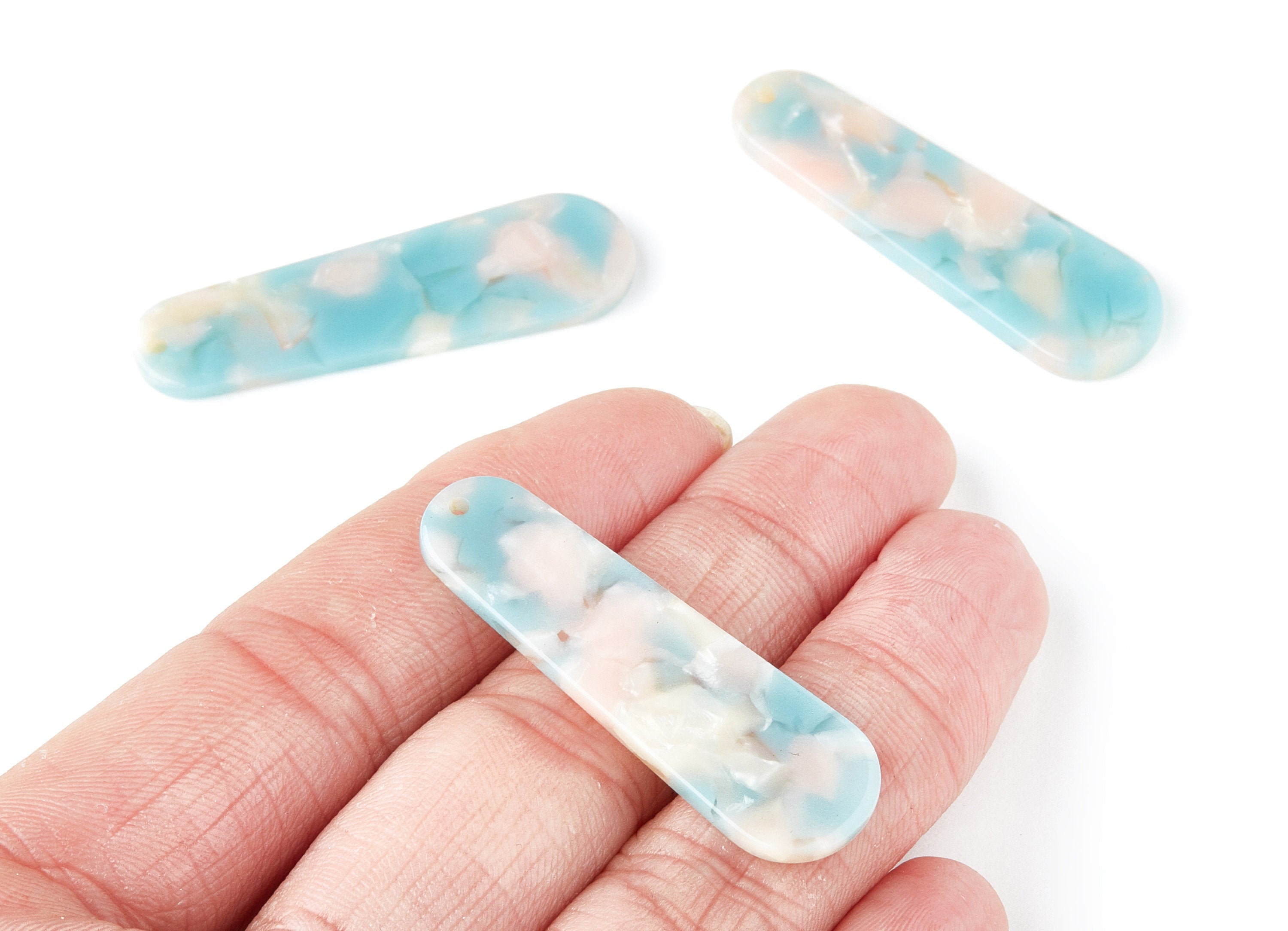 Acetate Rod Earring Charms - Rod Shaped Pendant - Earring Findings - Jewelry Supplies - Color Code: A36 - 44.73x13.74x2.78mm - AC1380P - DOMEDBAZAAR