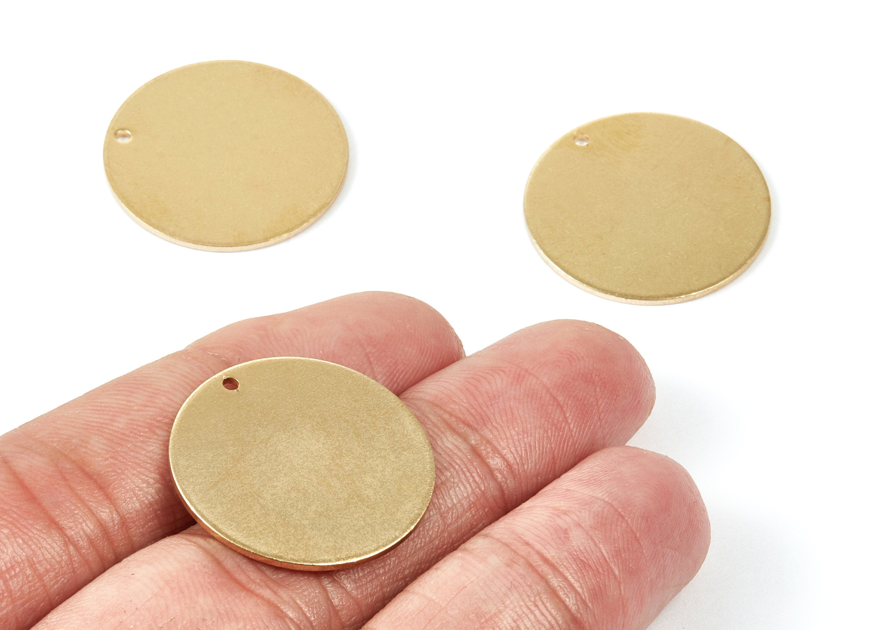 Personalized stamping blank - Brass Round Charms - Round Raw Brass Pendant - Earring Findings - Jewelry Supplies - 25x25x1,1mm - PP1968 - DOMEDBAZAAR