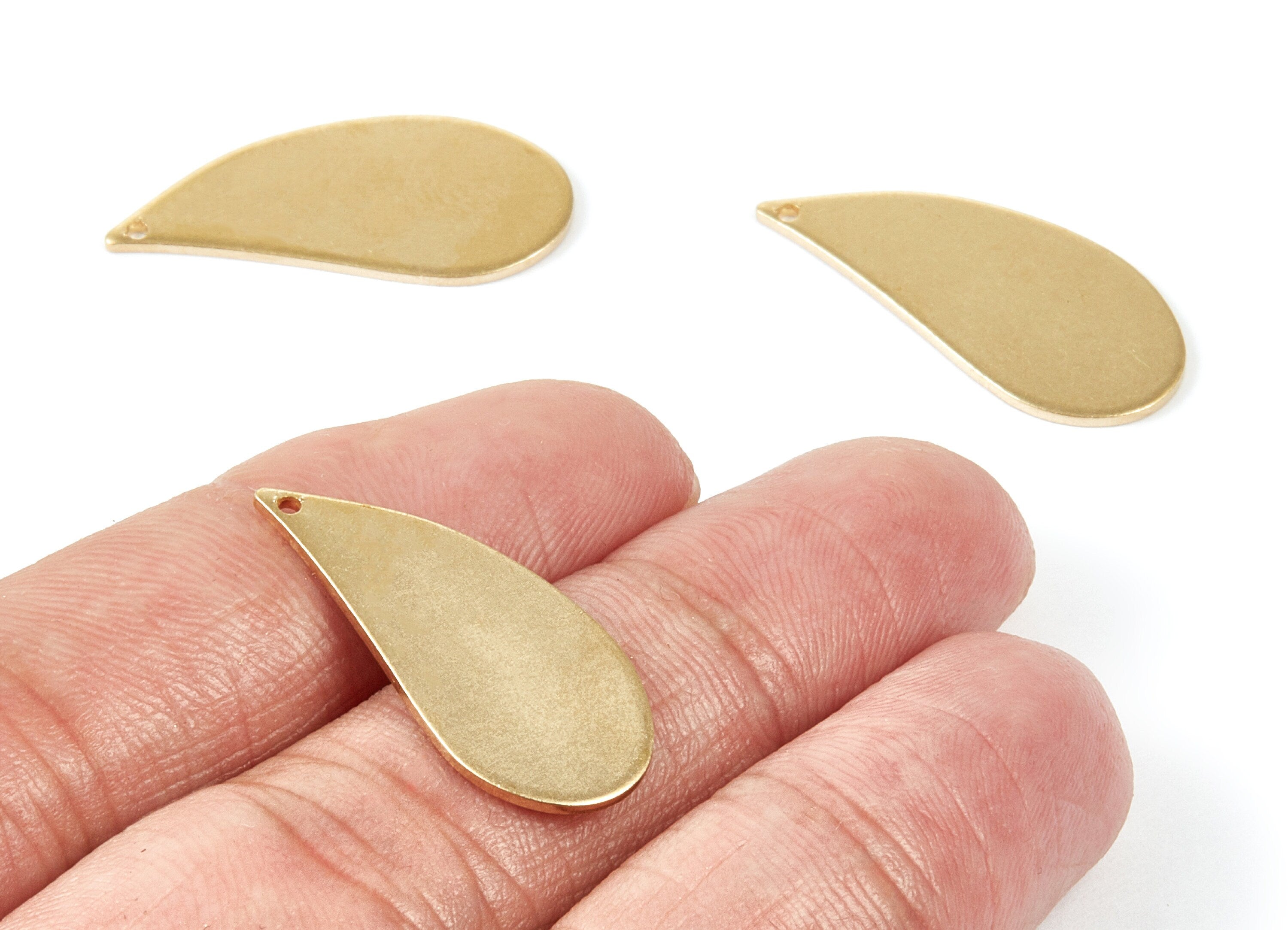Personalized stamping blank - Brass Drop Charms - Drop Shaped Raw Brass Pendant - Earring Finding - Jewelry Supplies - 28x12,41x1mm - PP1902 - DOMEDBAZAAR