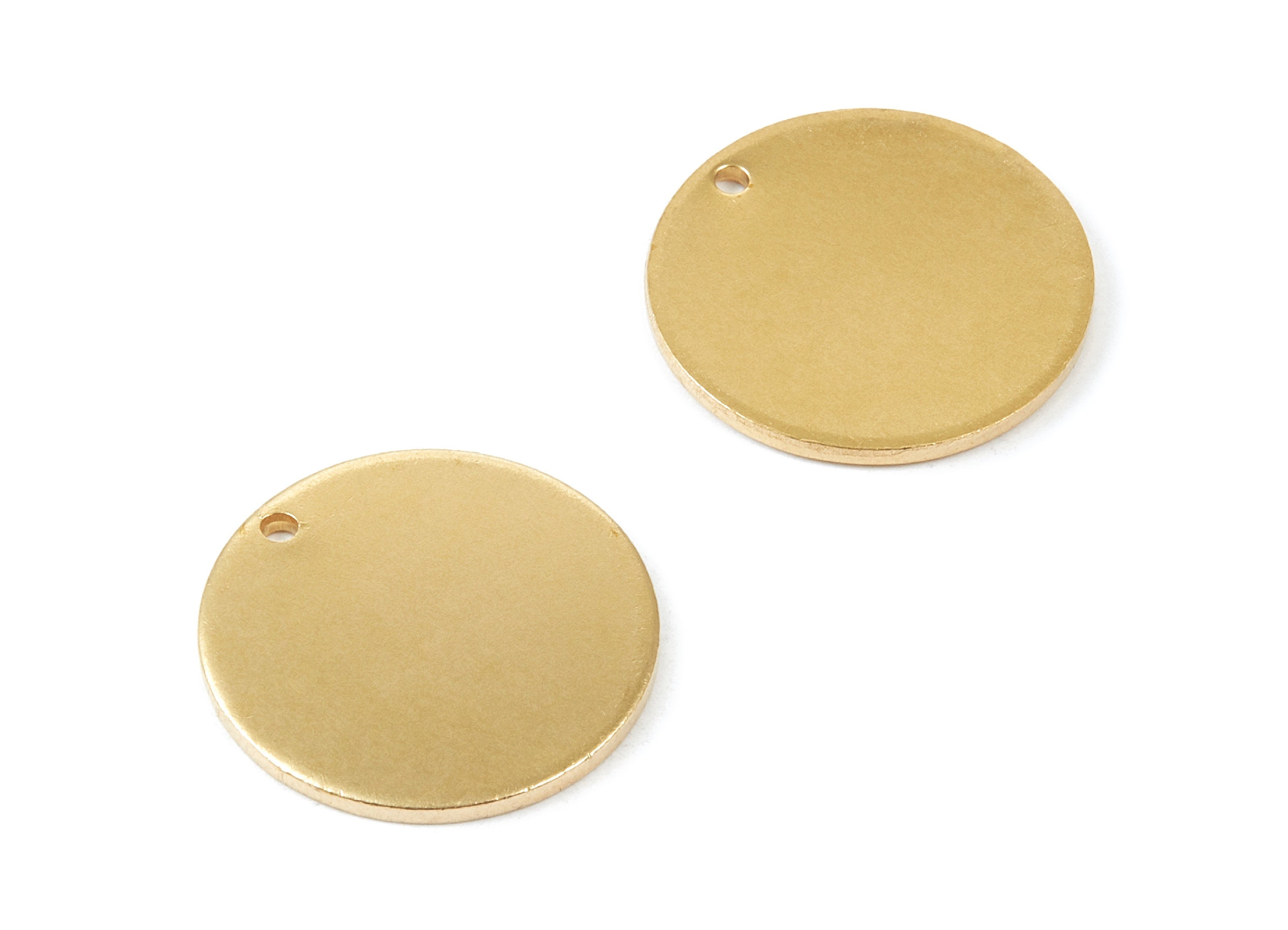 Personalized stamping blank - Brass Round Charms - Round Raw Brass Pendant - Earring Findings - Jewelry Supplies - 25x25x1,57mm - PP2135 - DOMEDBAZAAR