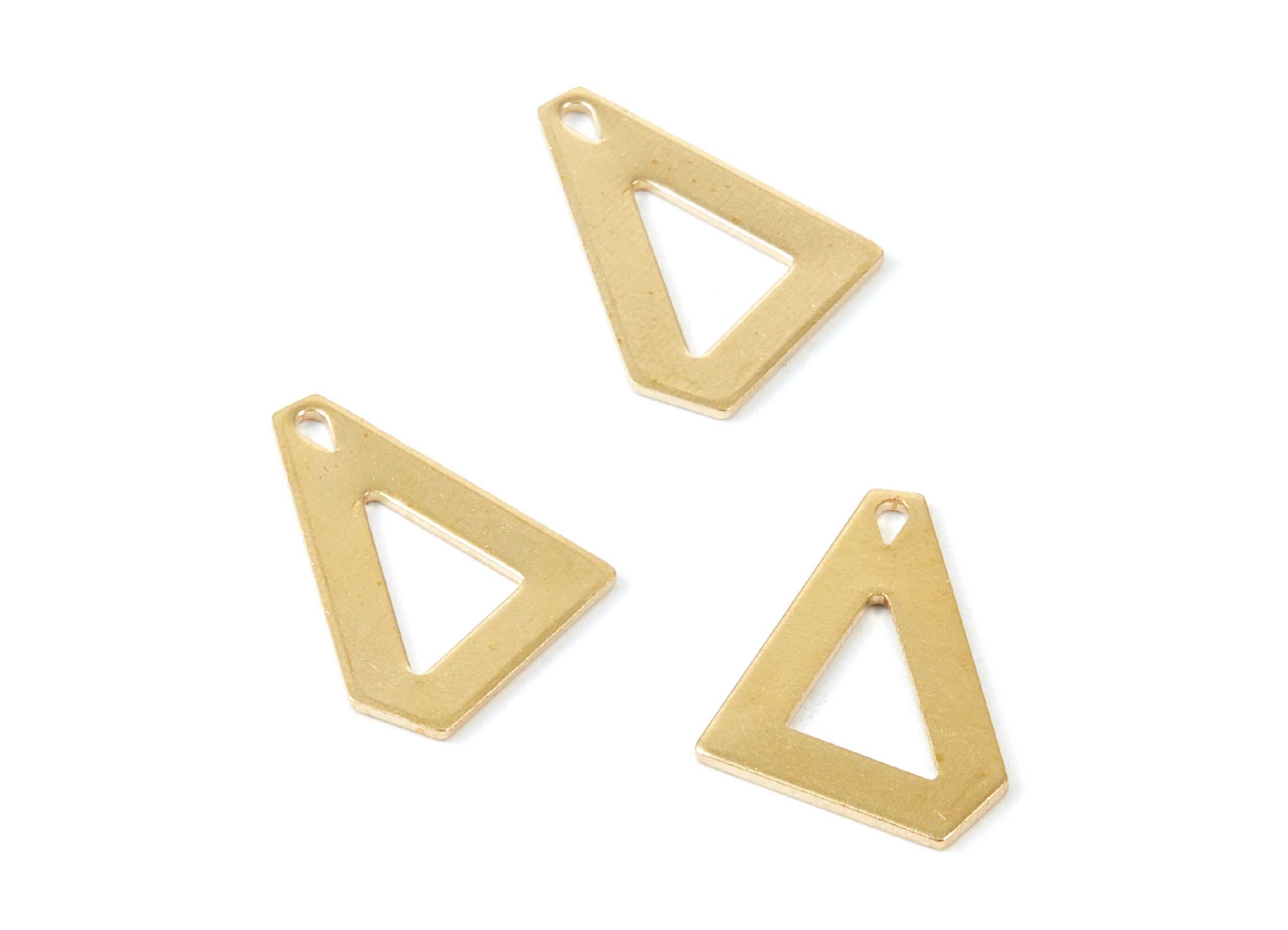 Brass Triangle Charms - Raw Brass Triangle Pendant - Earring Finddings - Jewelry Supplies - 18,3x18,42x0,84mm - PP1918 - DOMEDBAZAAR