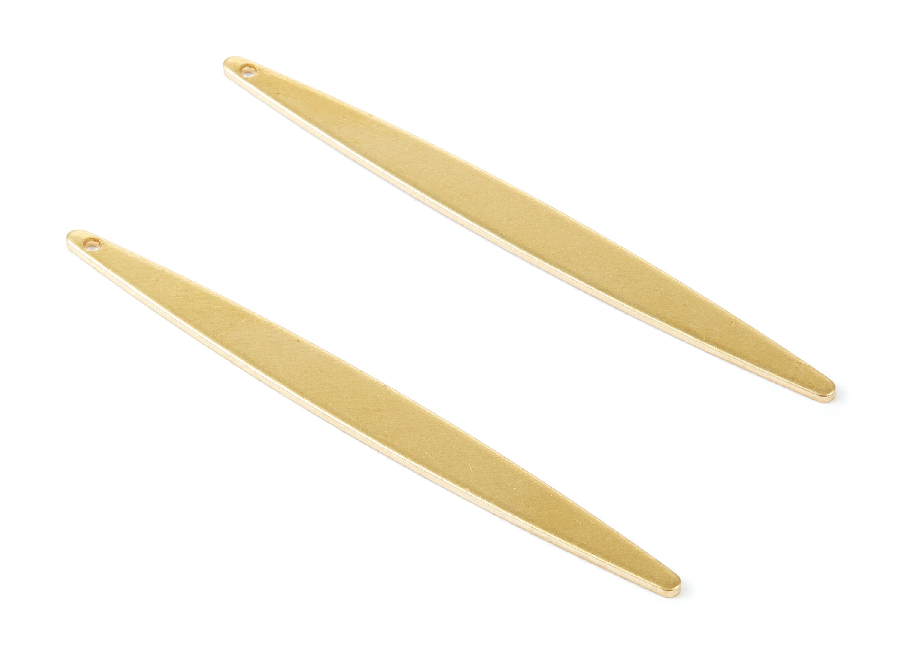 Personalized stamping blank - Brass Strip Shaped Charms - Raw Brass Strip Shaped Pendants - Earring Findings - 62x5,5x1mm - PP2072 - DOMEDBAZAAR