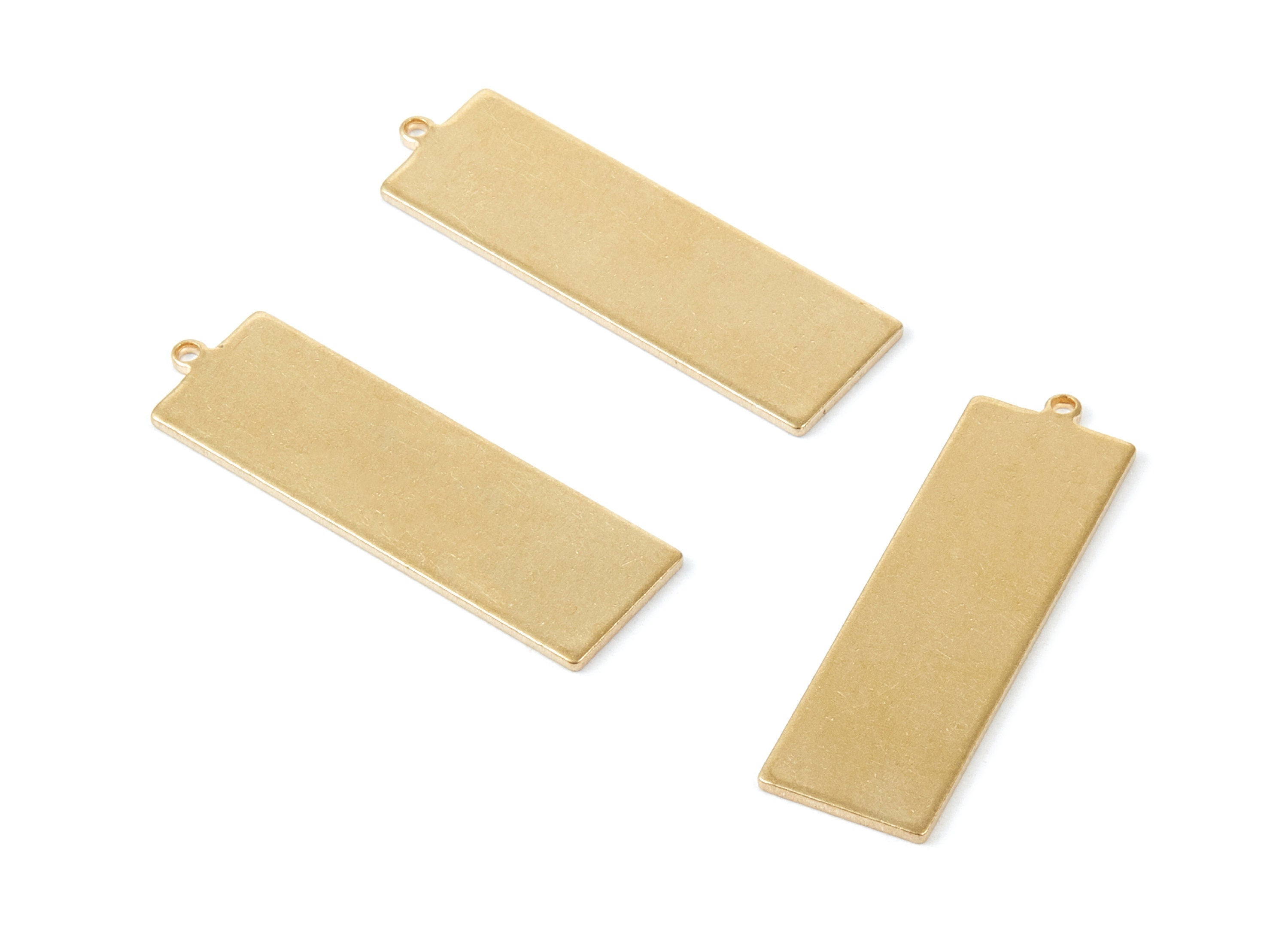 Personalized stamping blank - Brass Rectangle Charms - Rectangle Raw Brass Pendant - Brass Earring Findings - 36x11x1mm - PP2015 - DOMEDBAZAAR