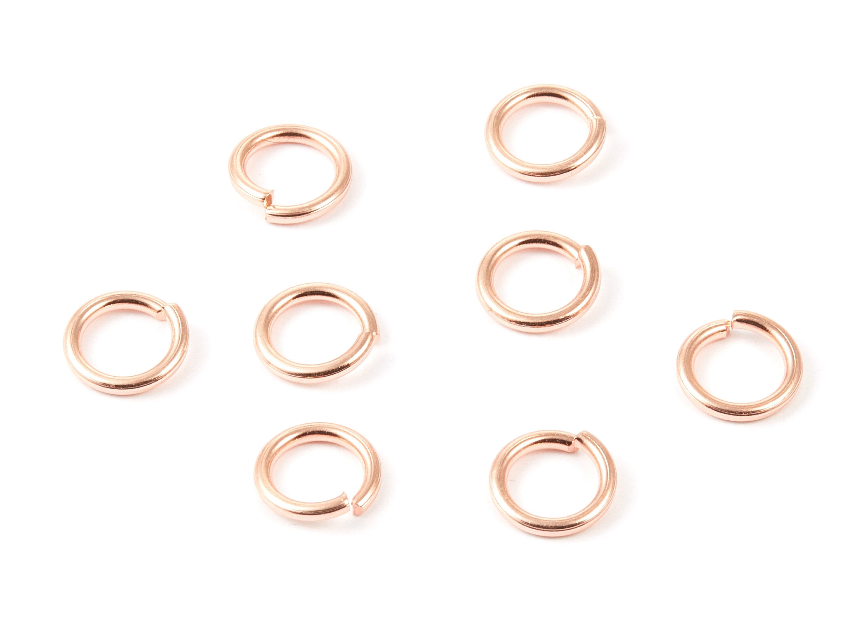 Brass Open Jump Rings - 10x1.5mm - Rose Tone Plated - Brass Open Jump Rings - Jewelry Supplies - PP1620R - DOMEDBAZAAR
