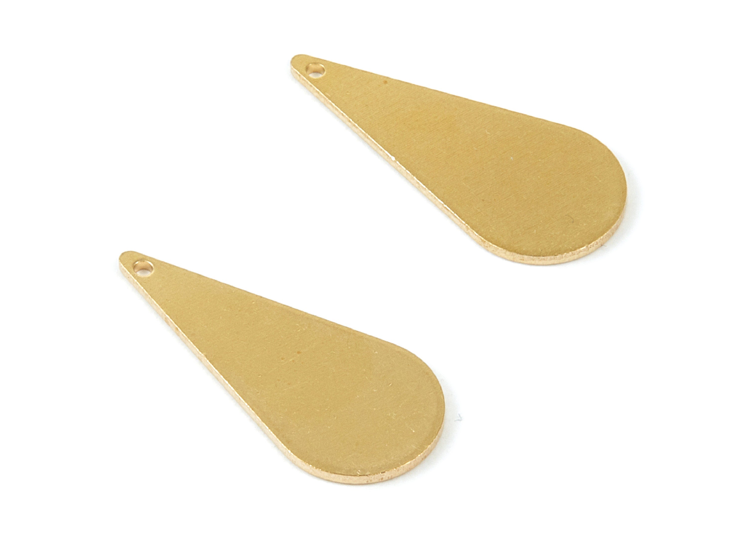 Personalized stamping blank - Brass Drop Charms - Drop Shaped Raw Brass Pendant - Earring Finding - Jewelry Supplies - 26,88x12x1mm - PP2079 - DOMEDBAZAAR