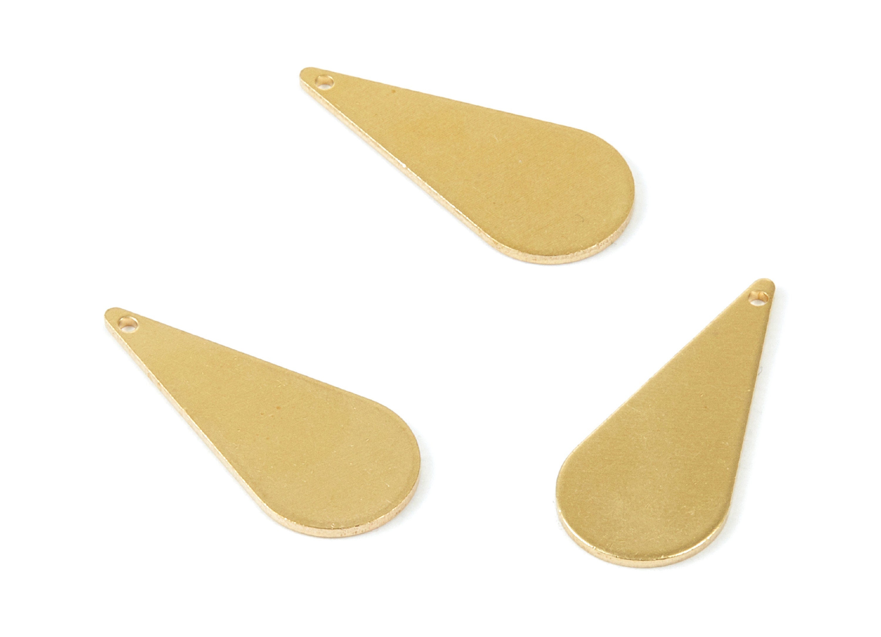 Personalized stamping blank - Brass Drop Charms - Drop Shaped Raw Brass Pendant - Earring Finding - Jewelry Supplies - 26,88x12x1mm - PP2079 - DOMEDBAZAAR