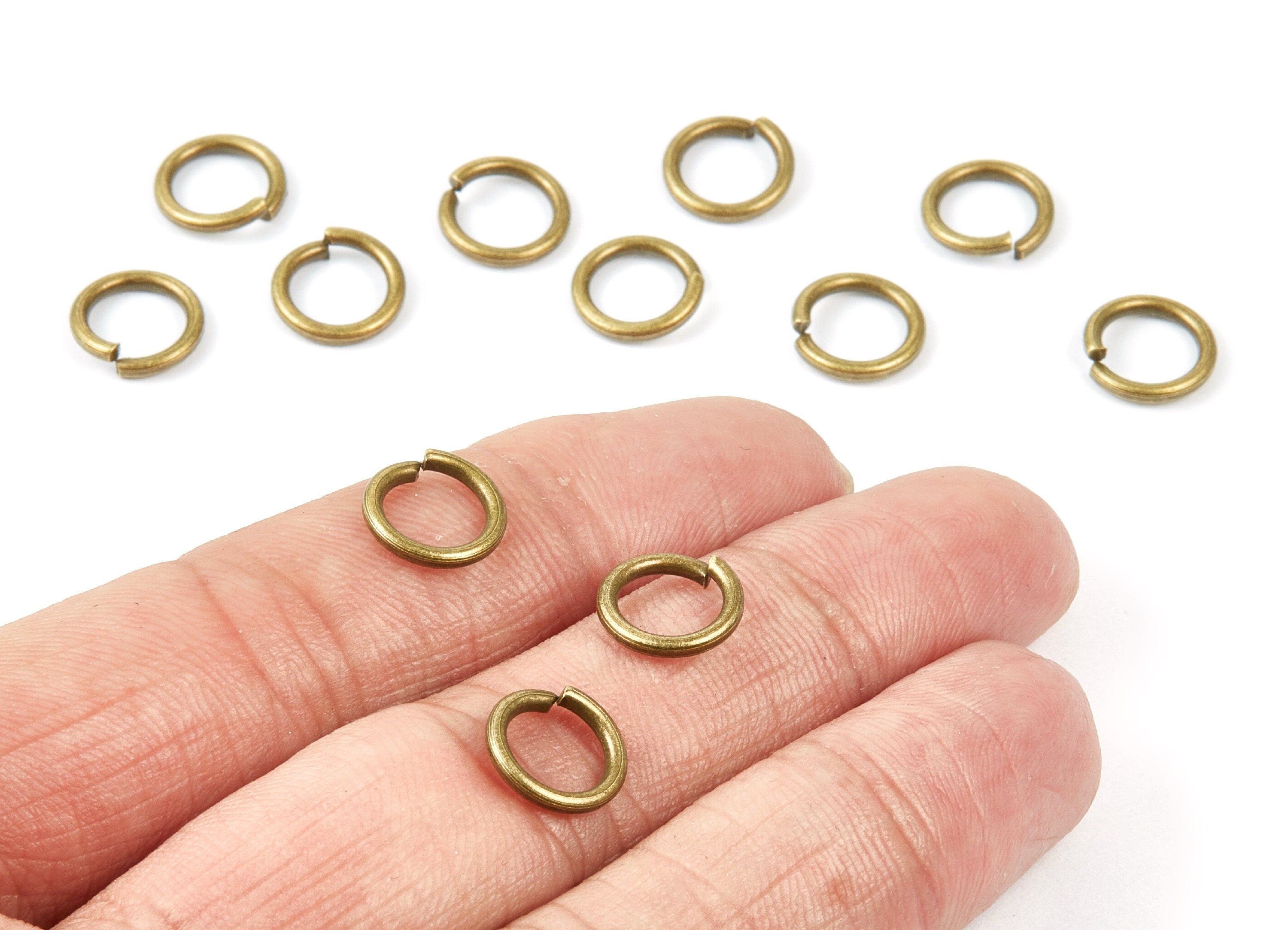 Brass Open Jump Rings - 10x1.5mm - Antique Bronze Tone Plated - Brass Open Jump Rings - Jewelry Supplies - PP1620AB - DOMEDBAZAAR