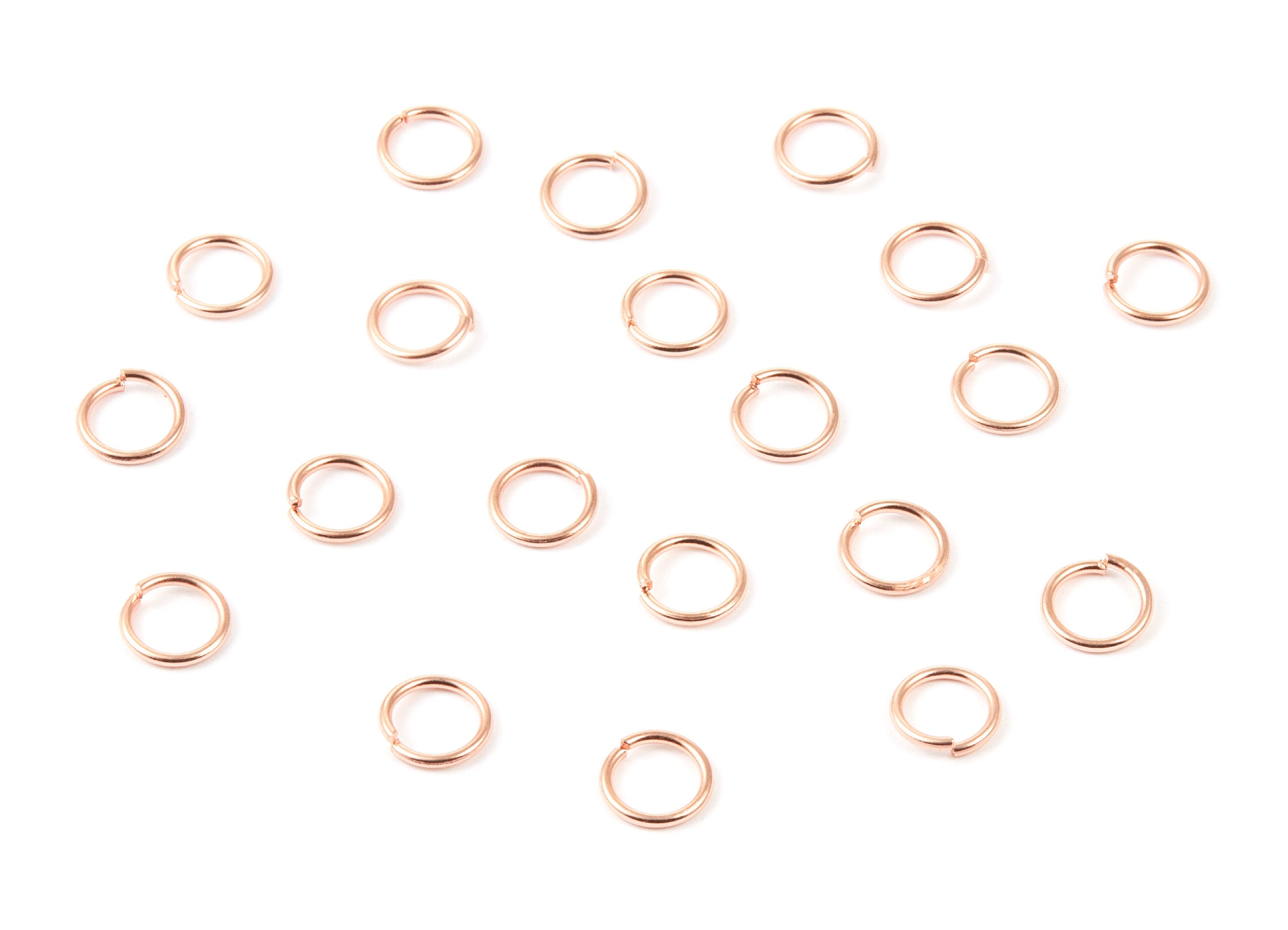 Brass Open Jump Rings - 8x1mm - Rose Tone Plated - Brass Open Jump Rings - Jewelry Supplies - PP1604R - DOMEDBAZAAR